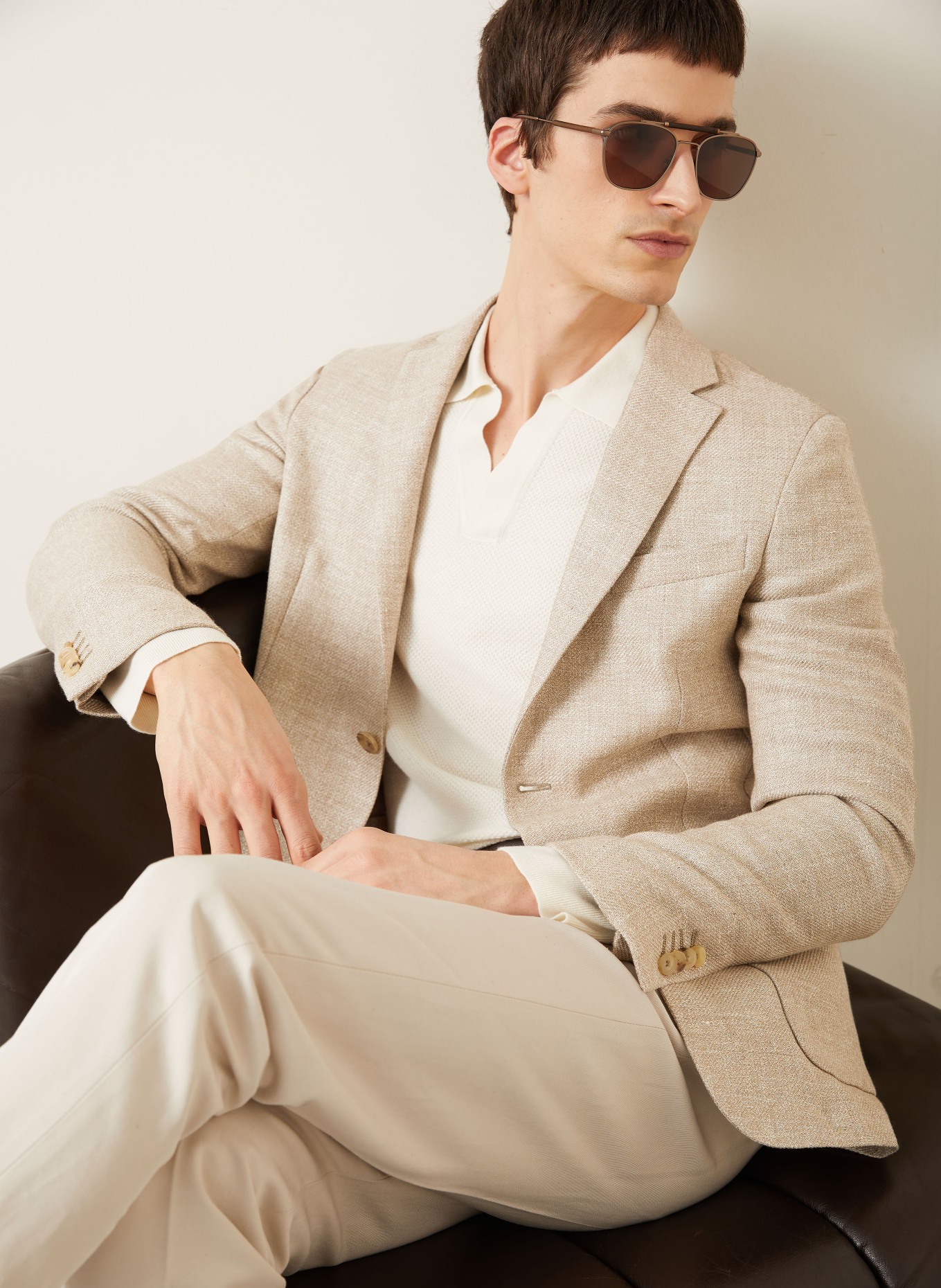 ZEGNA Extra slim fit jacket with linen: BEIGE