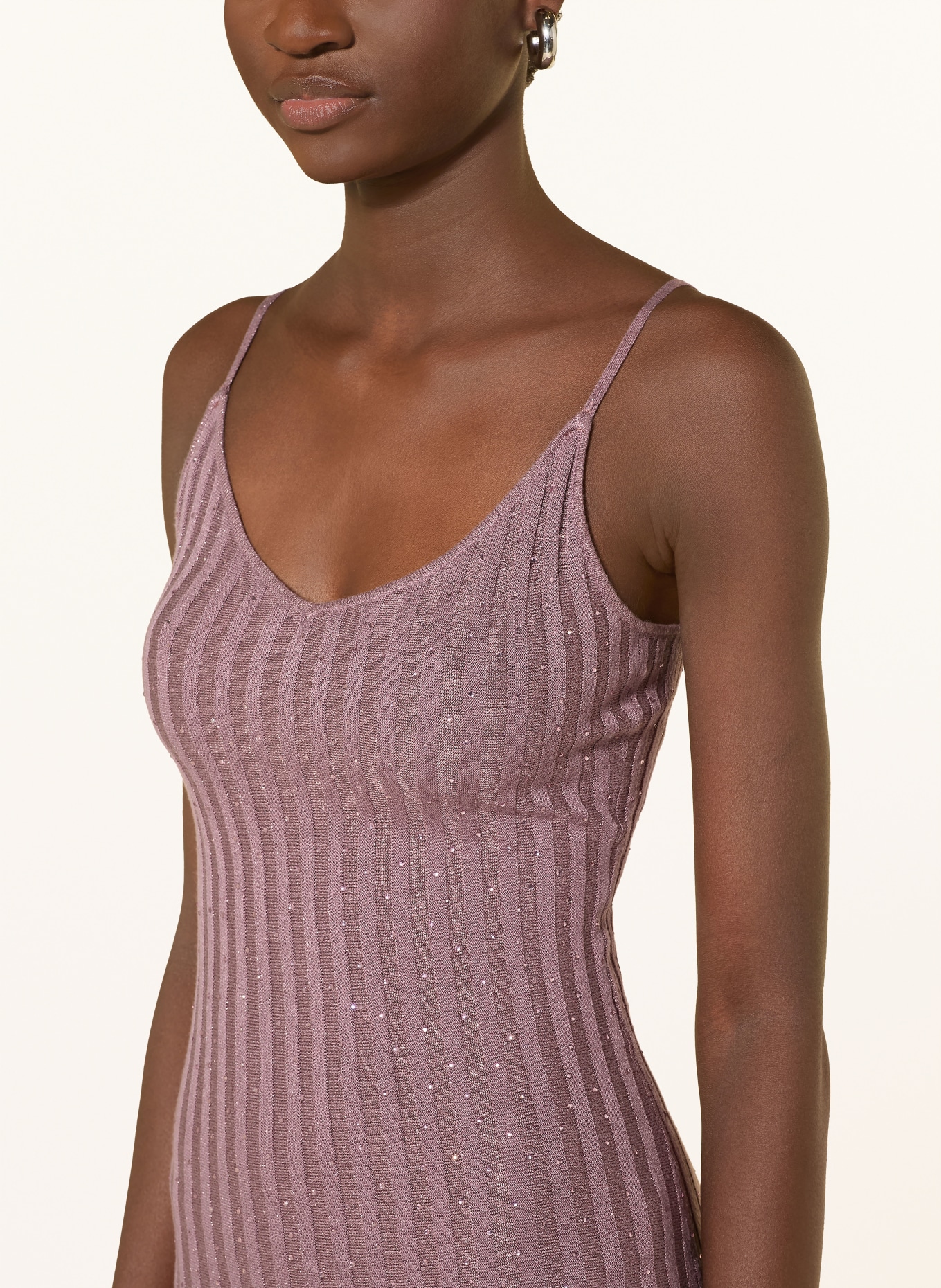 GUESS MEENA embroidered dress with gemstones: DUSKY PINK / ROSE GOLD