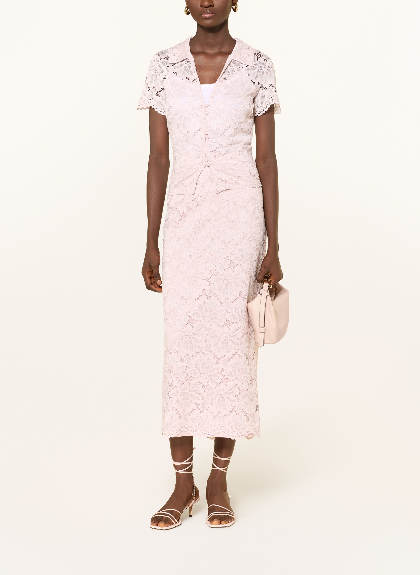 GUESS Jupe en dentelle KATRINA: ROSE CLAIR
