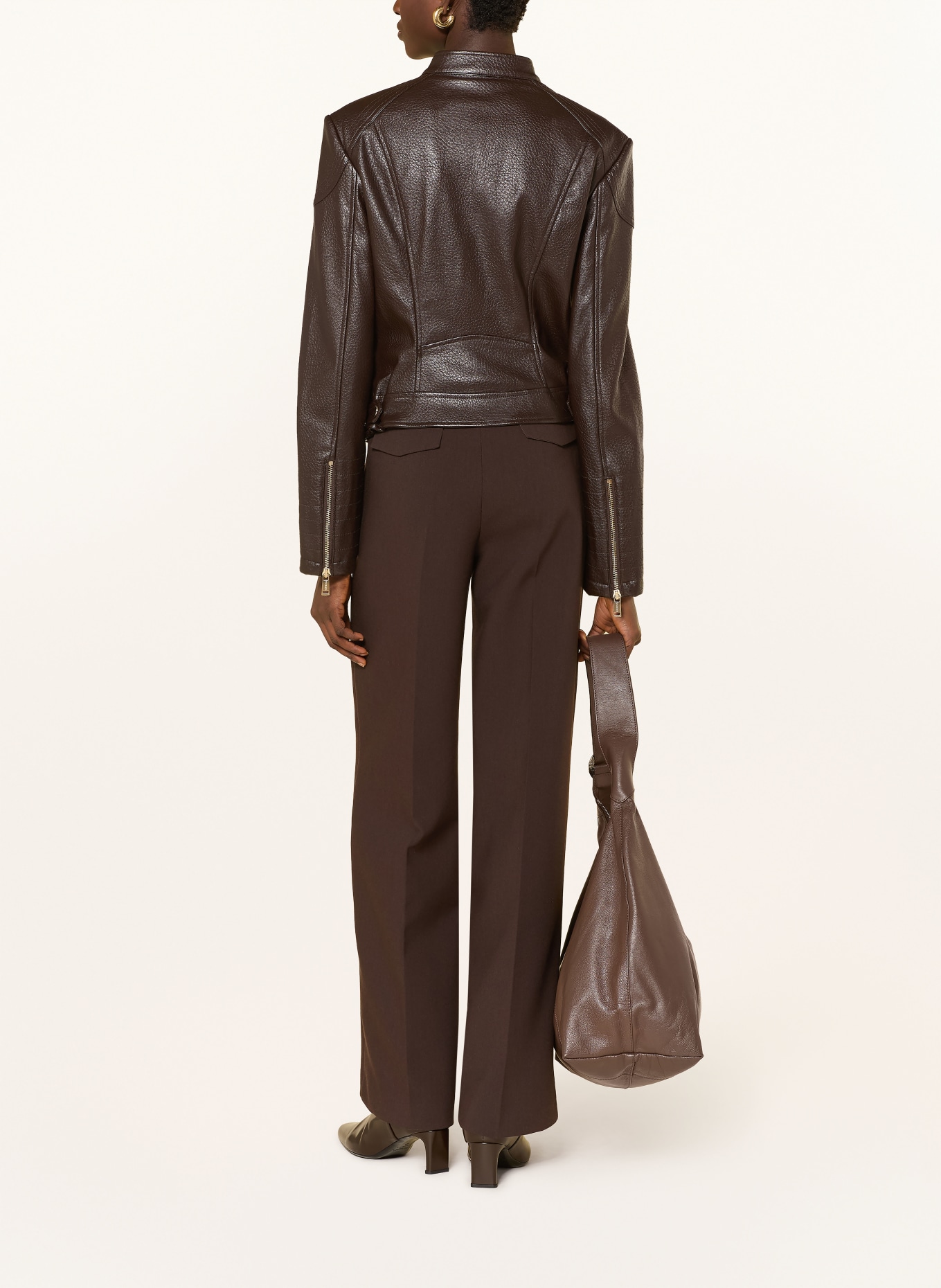 GUESS MARLENE Jacket in faux leather: DARK BROWN