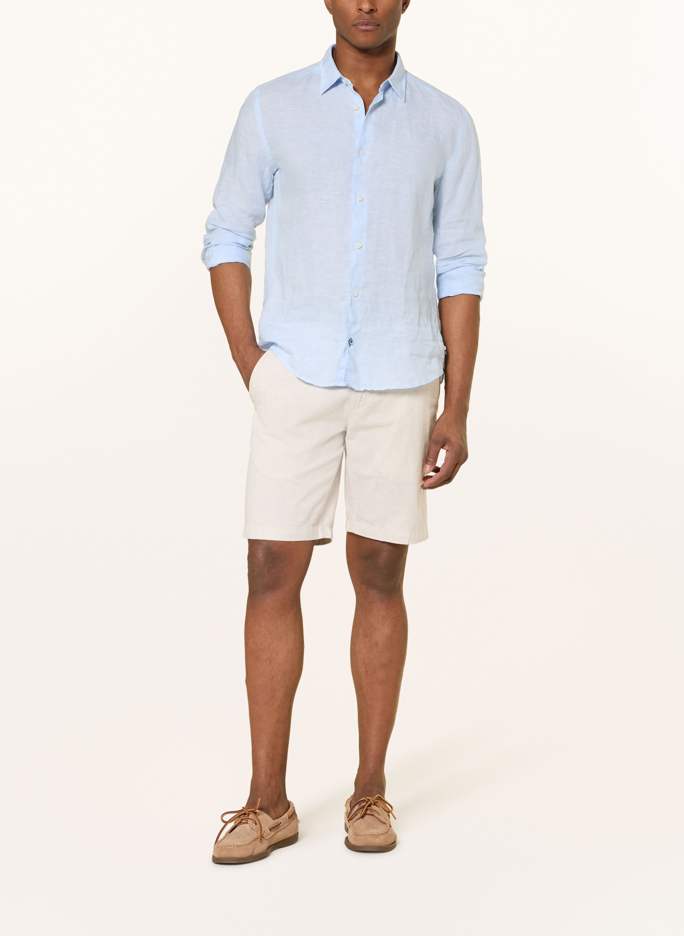 Marc O'Polo SALO JOGGER slim-fit chino shorts with linen: BEIGE