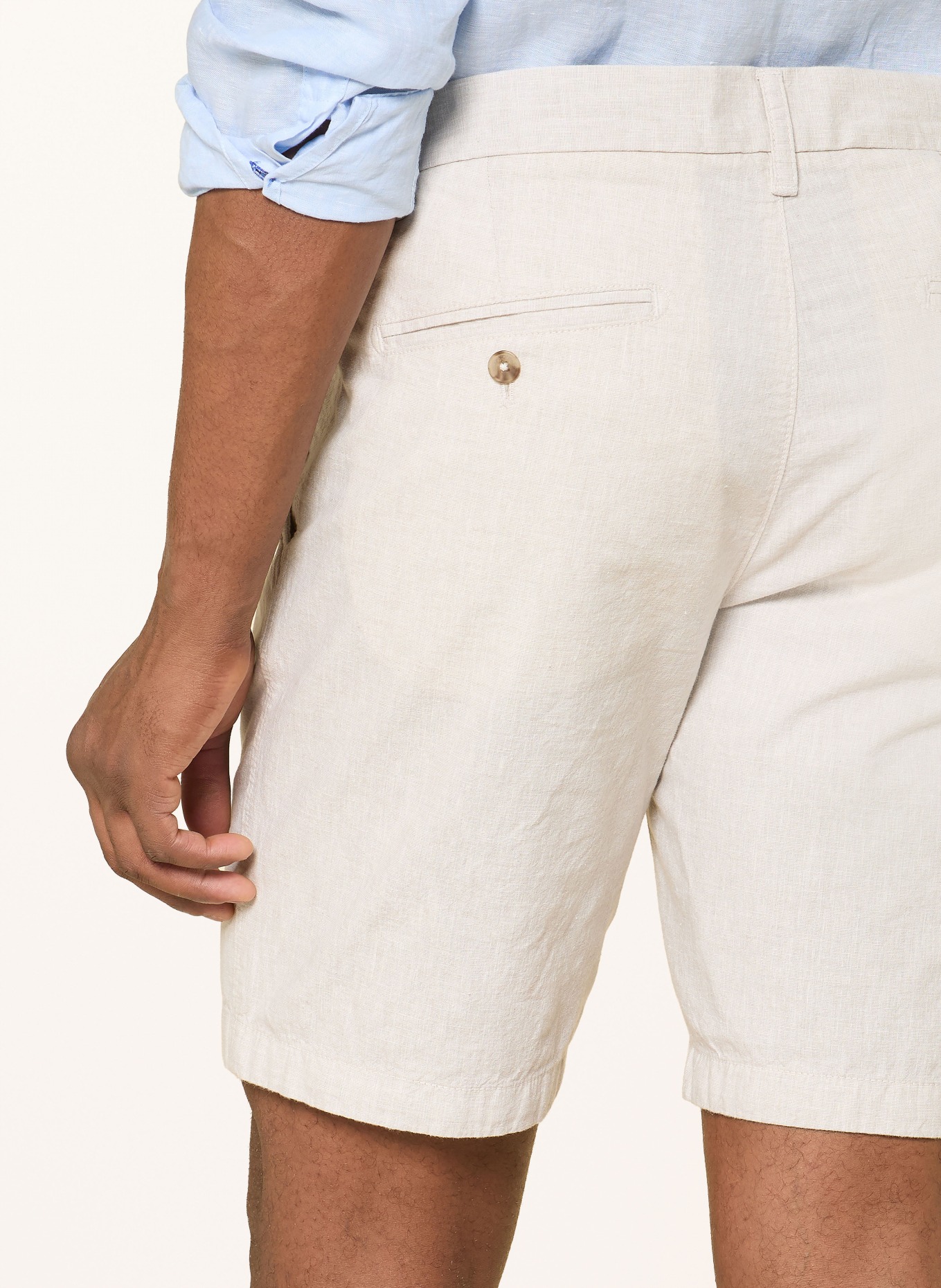 Marc O'Polo SALO JOGGER slim-fit chino shorts with linen: BEIGE