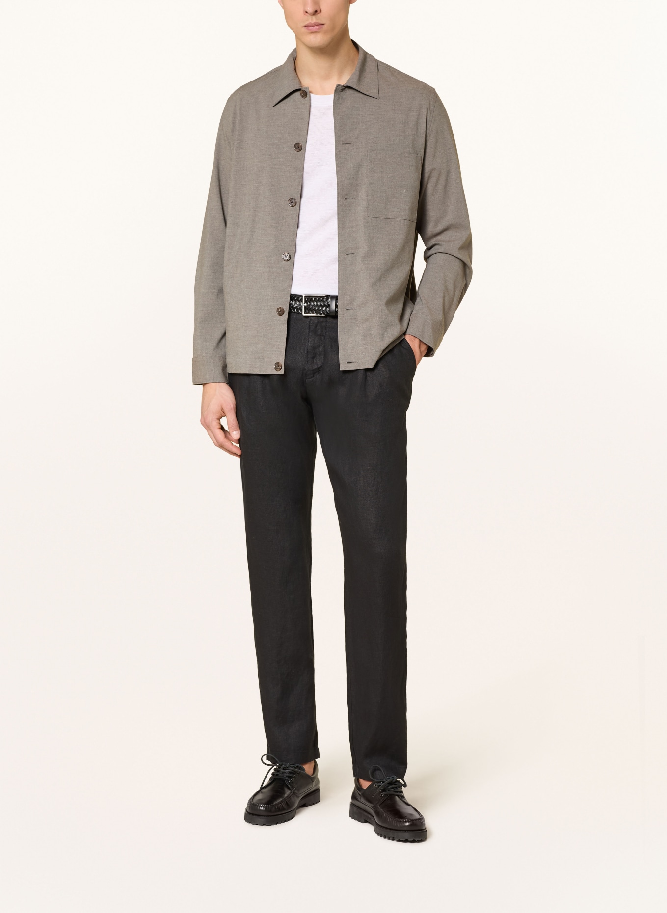 Marc O'Polo Linen chino tapered fit: BLACK