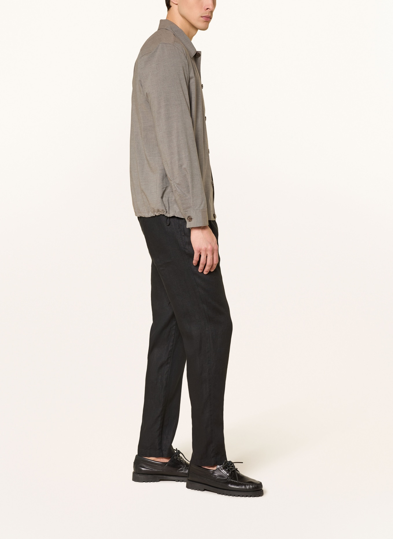 Marc O'Polo Linen chino tapered fit: BLACK