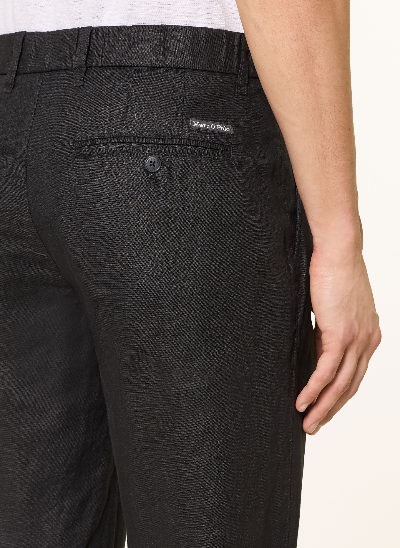 Marc O'Polo Linen chino tapered fit: BLACK