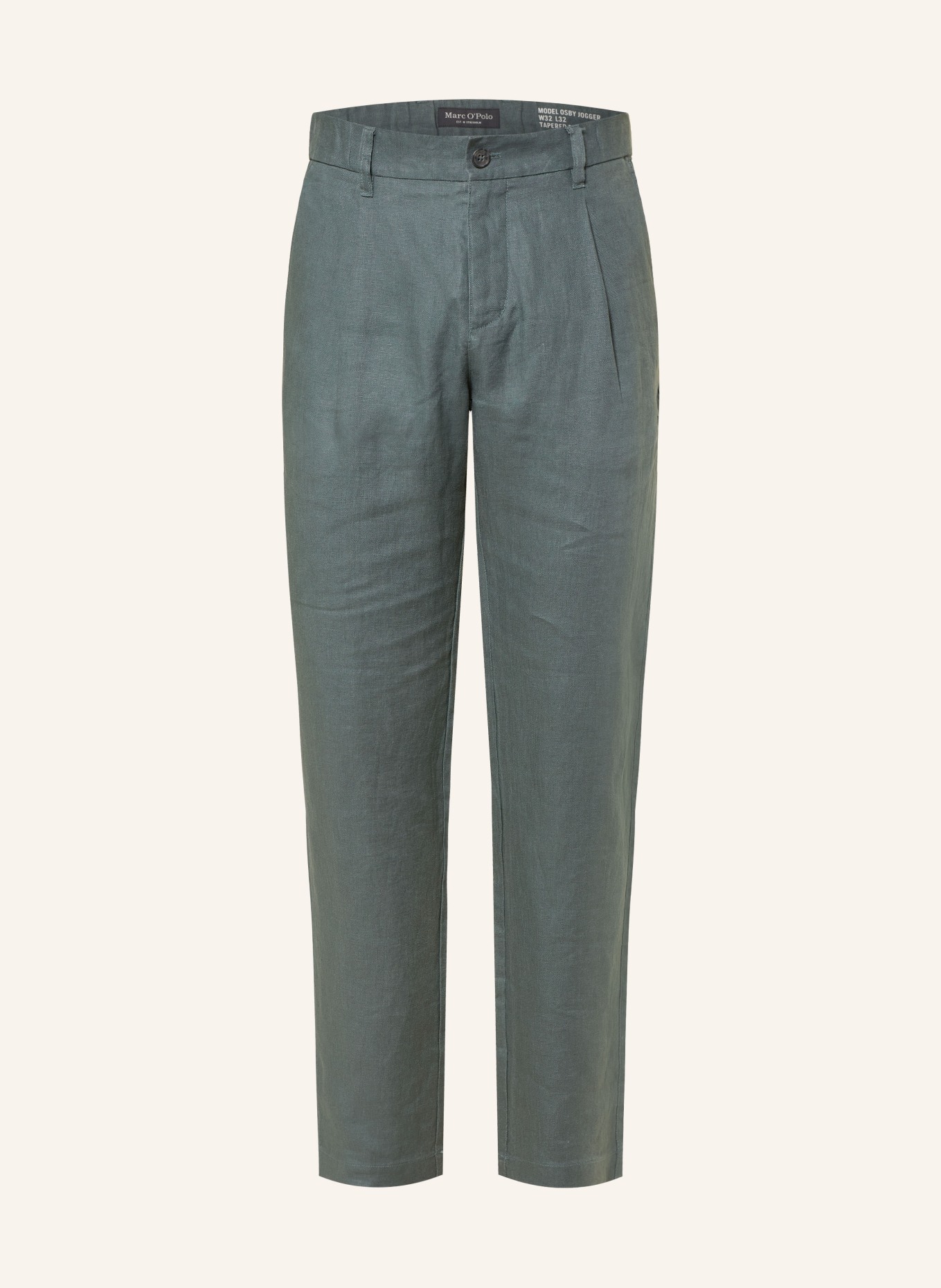 Marc O'Polo Pantalon chino en lin coupe fuselée: GRIS FONCÉ