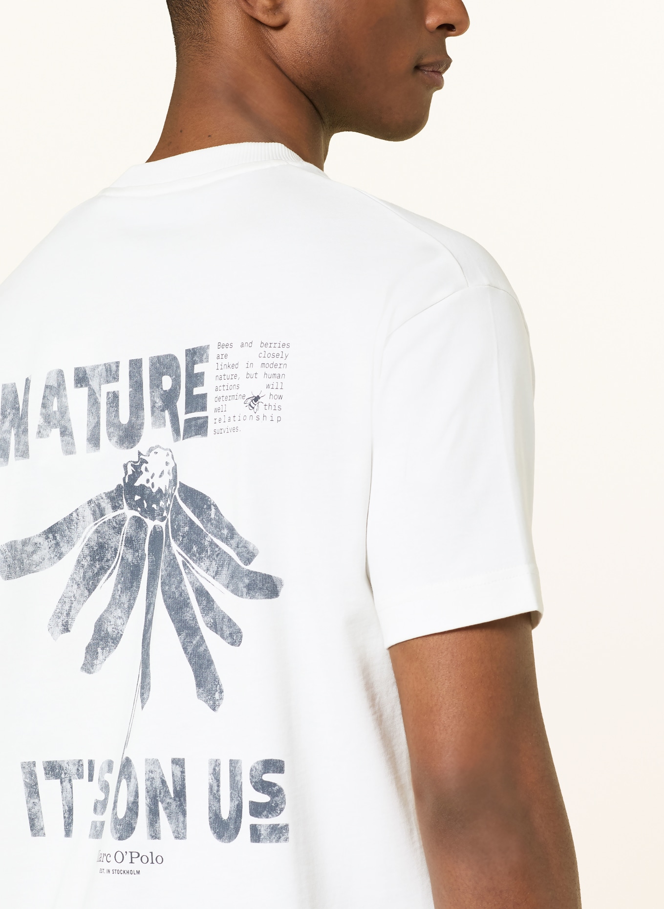 Marc O'Polo T-shirt: CREAM / DARK BLUE