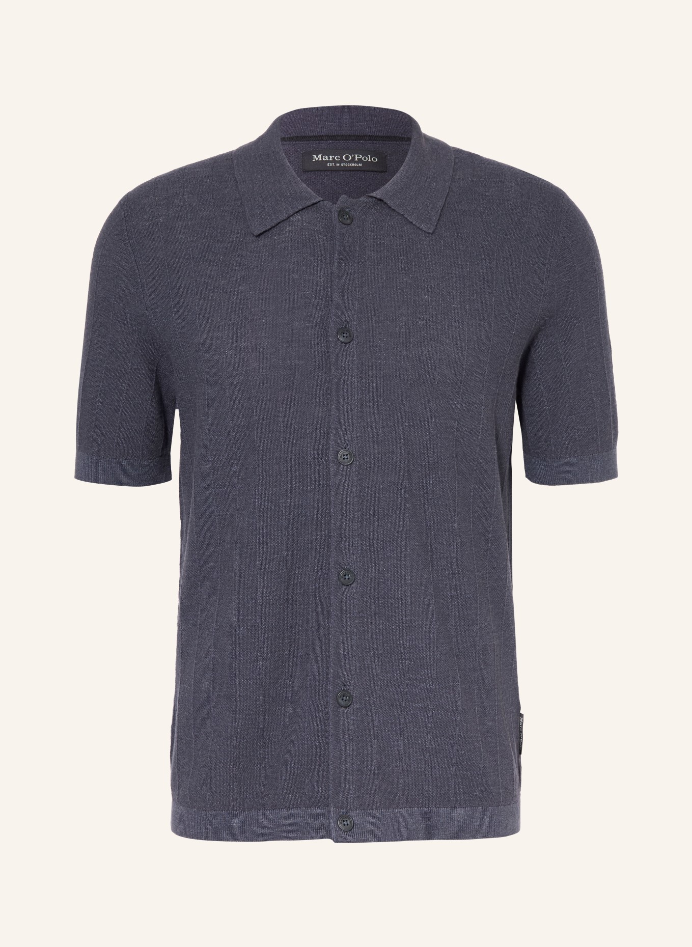 Marc O'Polo Strickhemd Regular Fit: DUNKELBLAU
