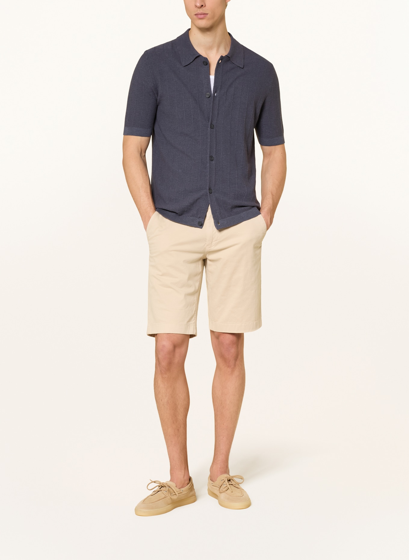 Marc O'Polo Strickhemd Regular Fit: DUNKELBLAU