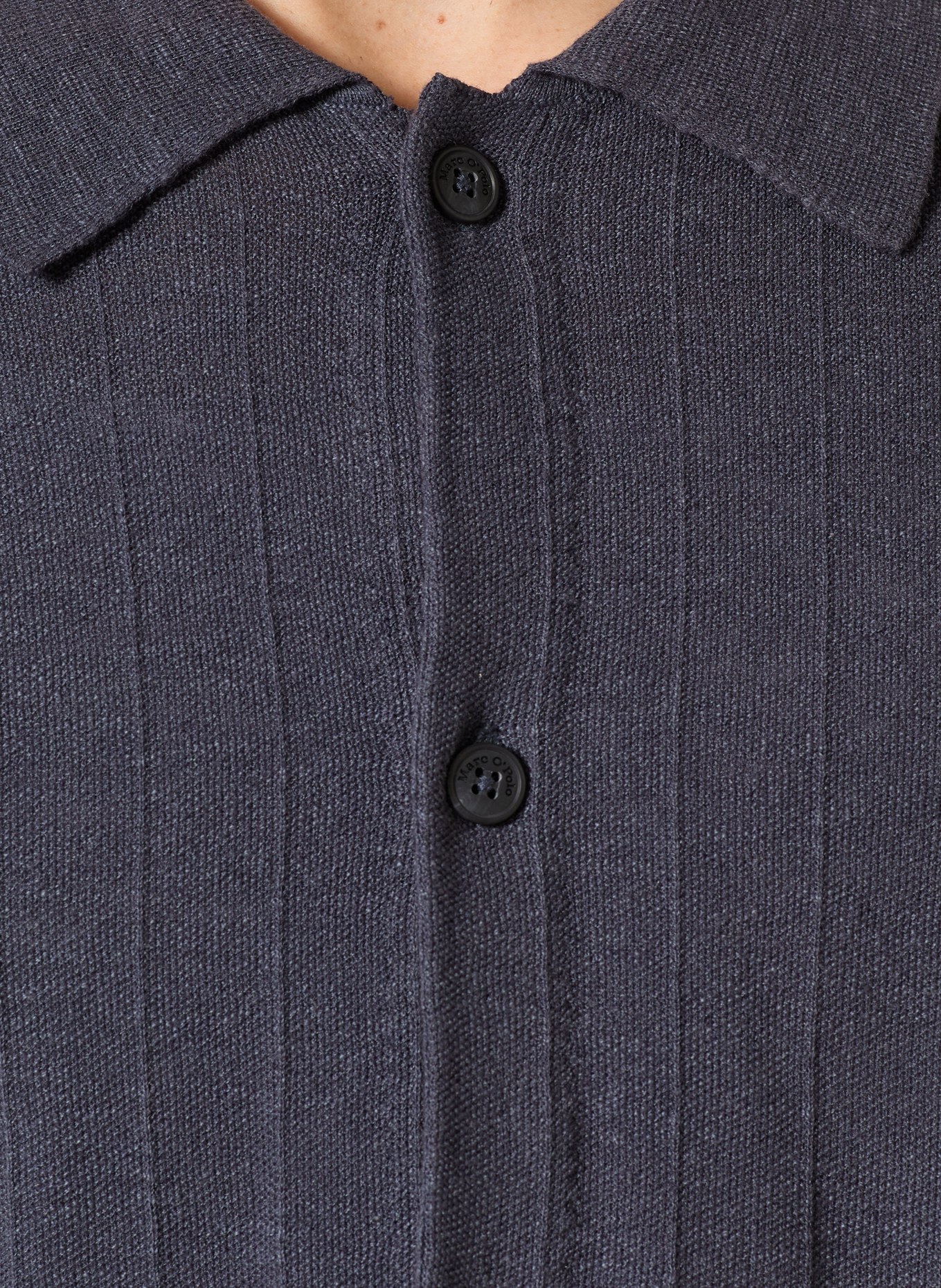 Marc O'Polo Strickhemd Regular Fit: DUNKELBLAU