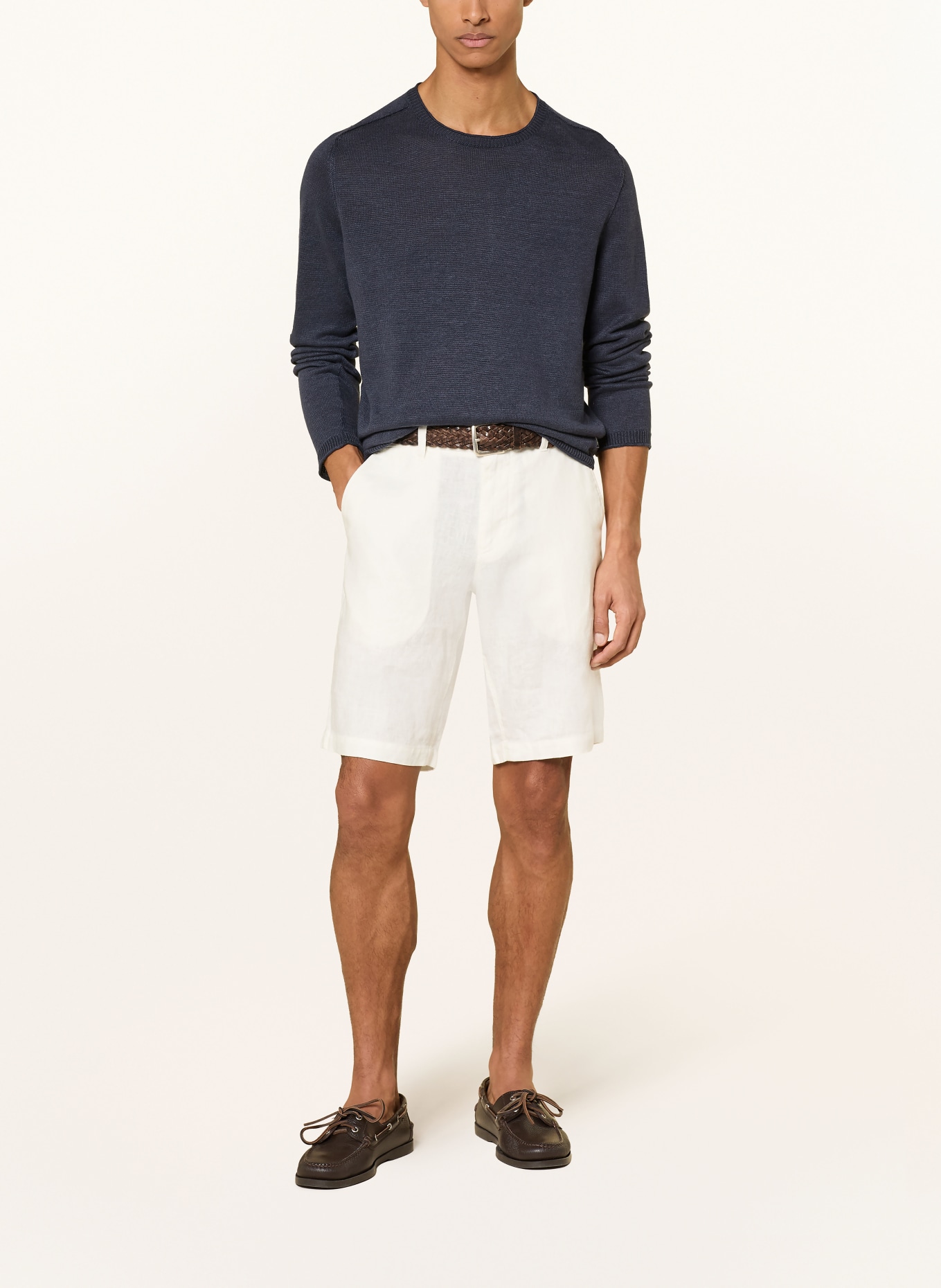 Marc O'Polo Trui met linnen: DONKERBLAUW