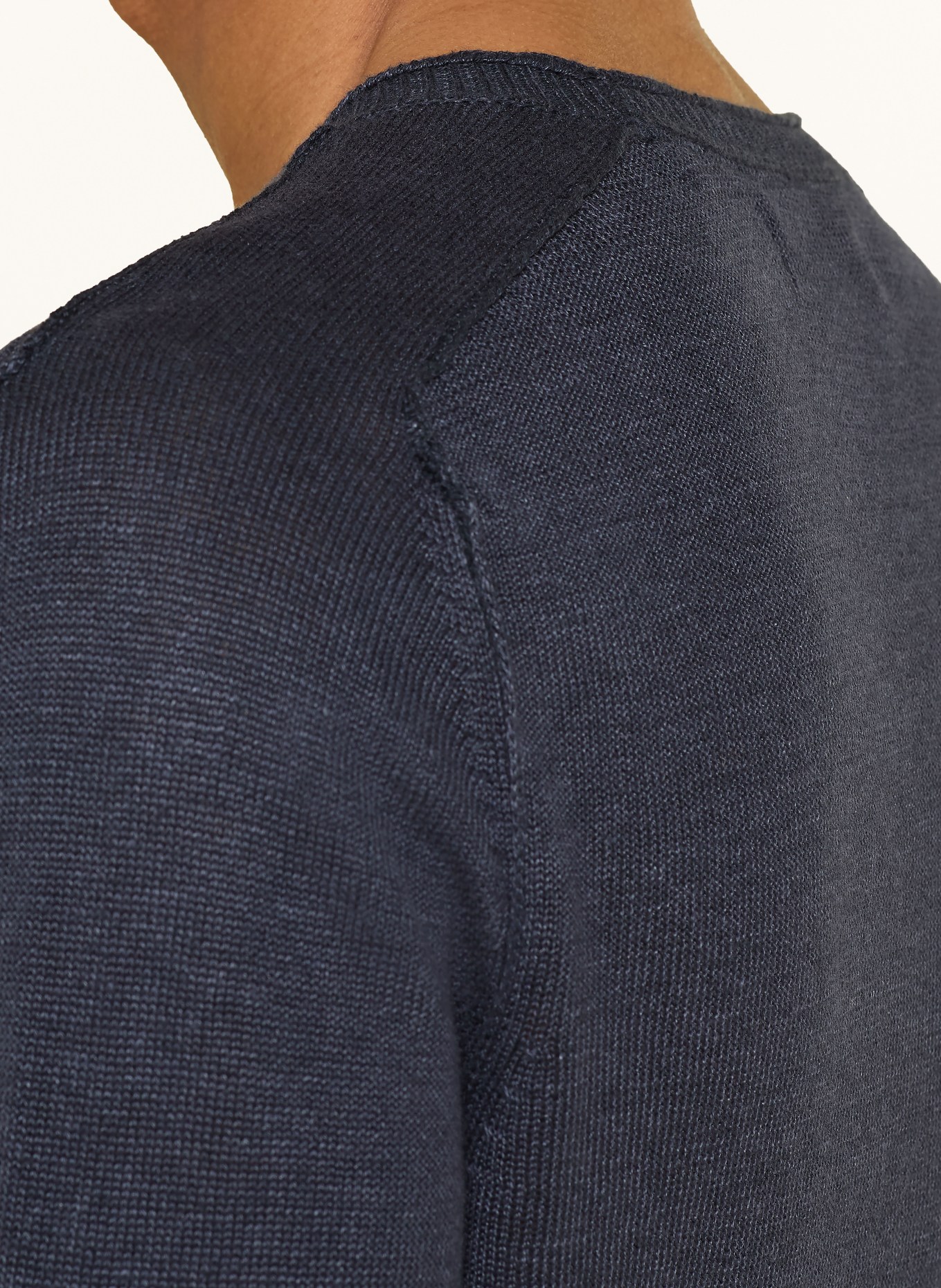 Marc O'Polo Trui met linnen: DONKERBLAUW