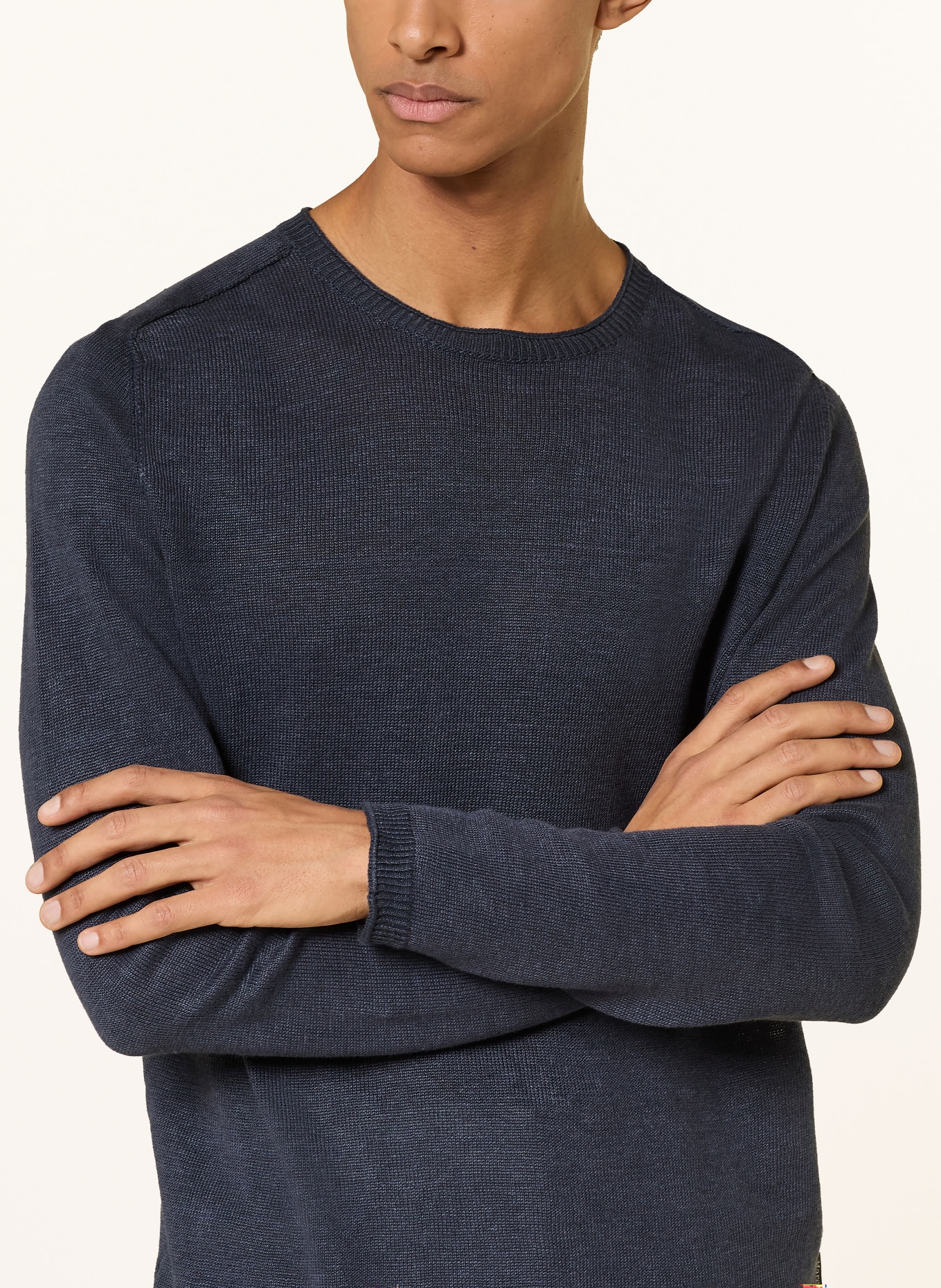 Marc O'Polo Trui met linnen: DONKERBLAUW