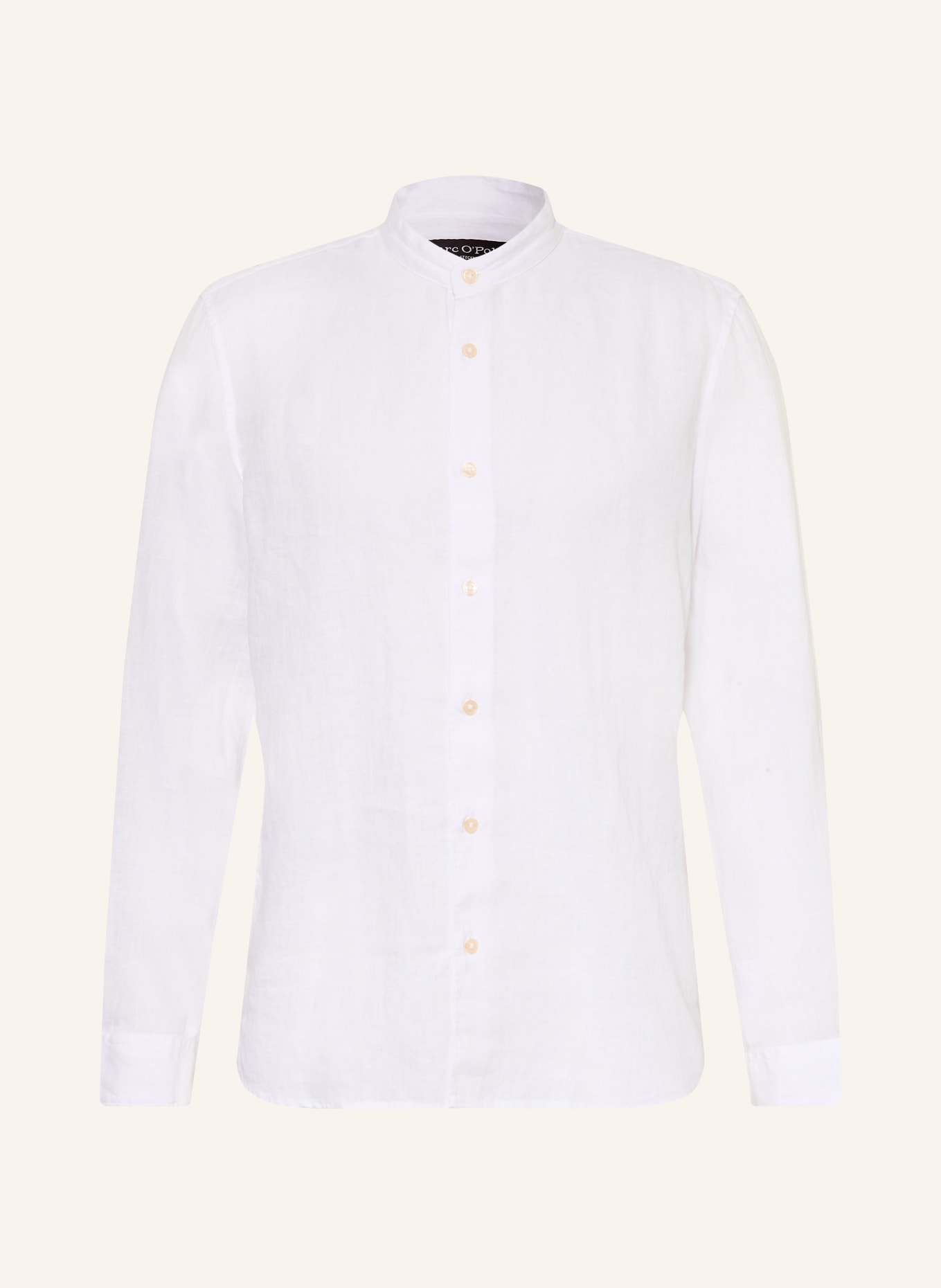 Marc O'Polo Leinenhemd Regular Fit mit Stehkragen: WEISS