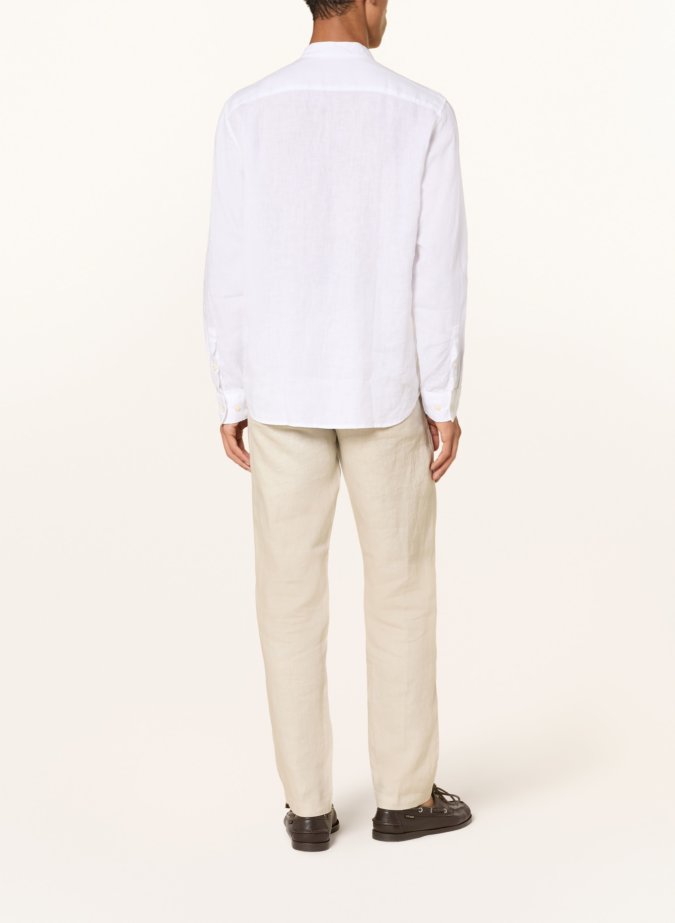 Marc O'Polo Leinenhemd Regular Fit mit Stehkragen: WEISS