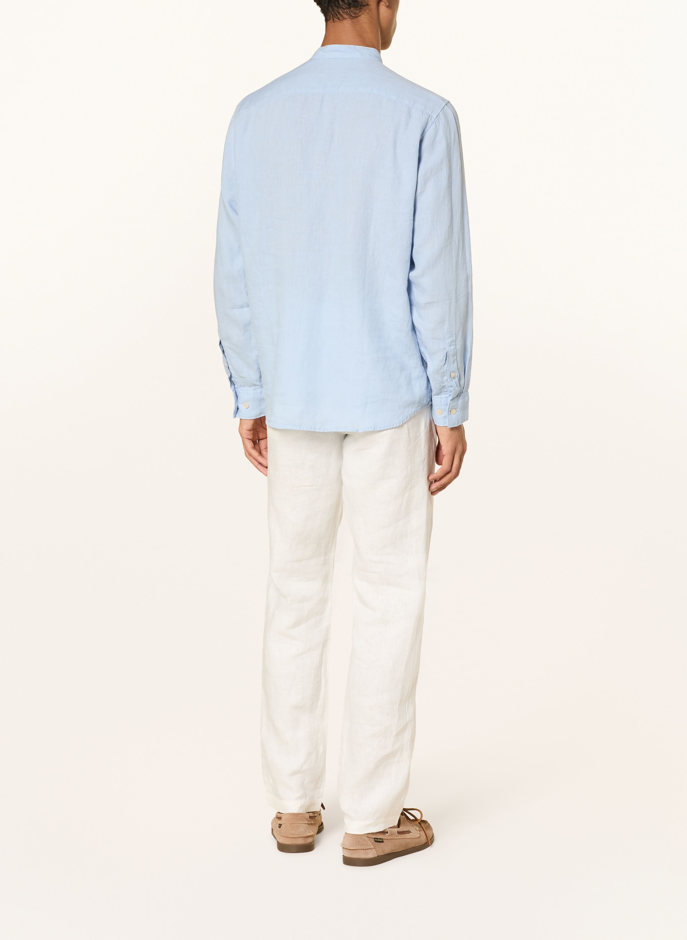 Marc O'Polo Leinenhemd Regular Fit mit Stehkragen: HELLBLAU