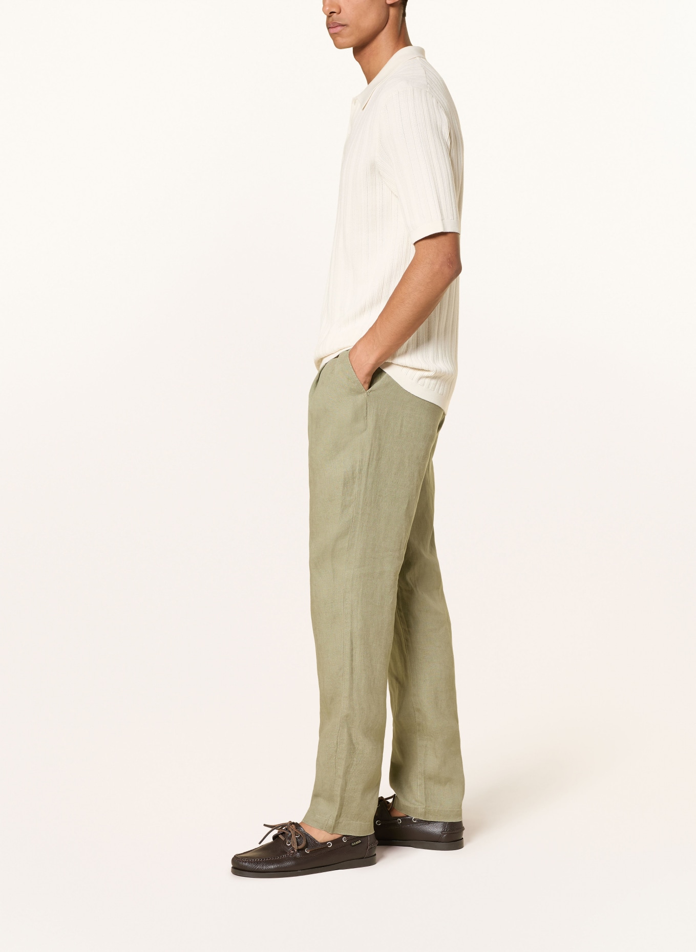 Marc O'Polo Leinenchino OSBY Tapered Fit: KHAKI