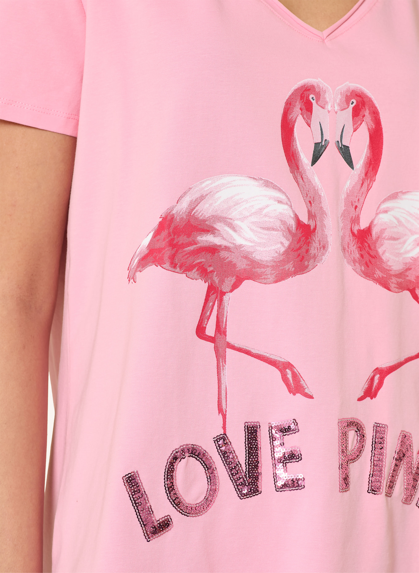 miss goodlife T-shirt met pailletten: ROZE