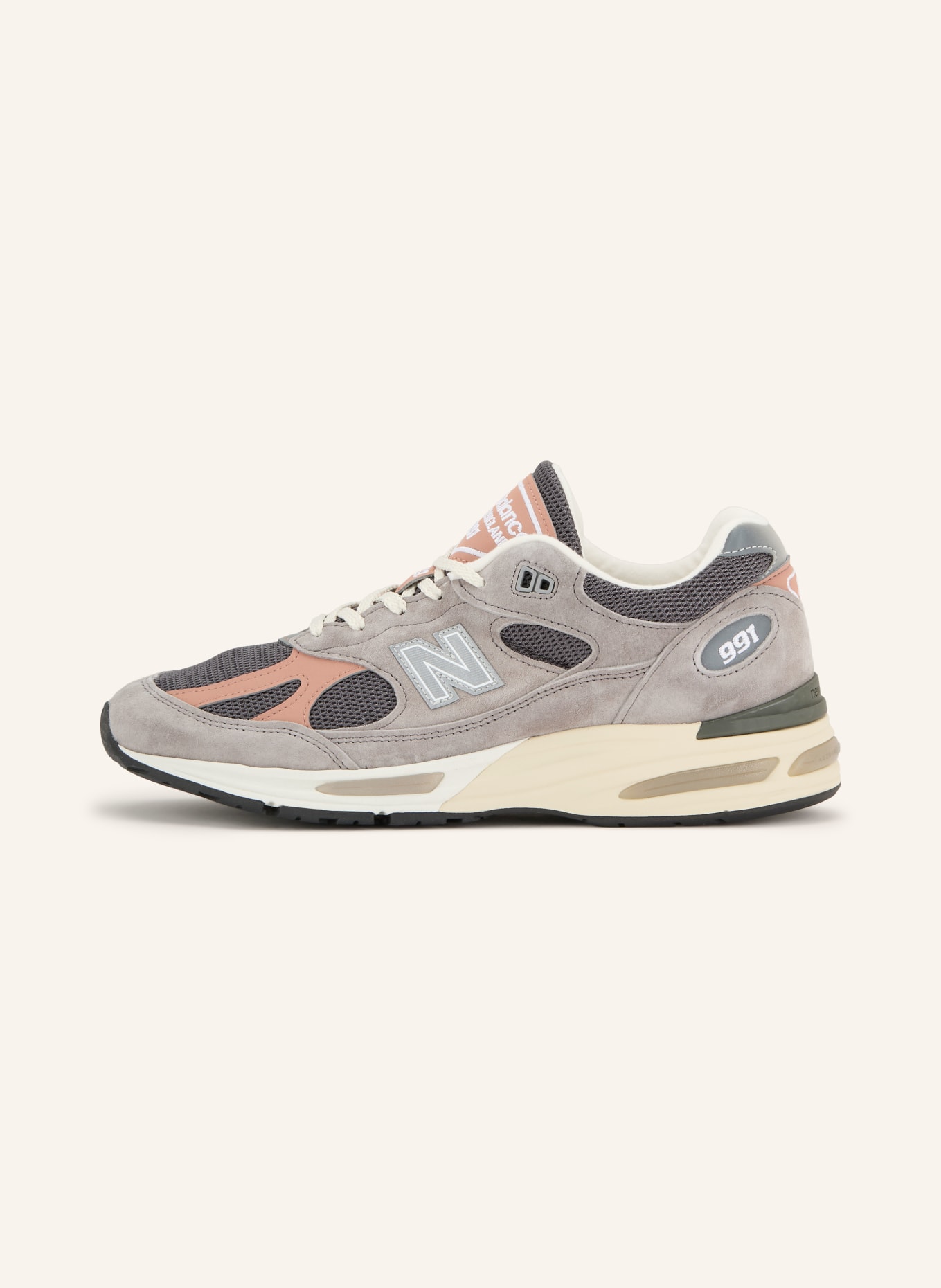 new balance Sneaker MADE IN UK 991 V2: GRAU / DUNKELGRAU / LACHS