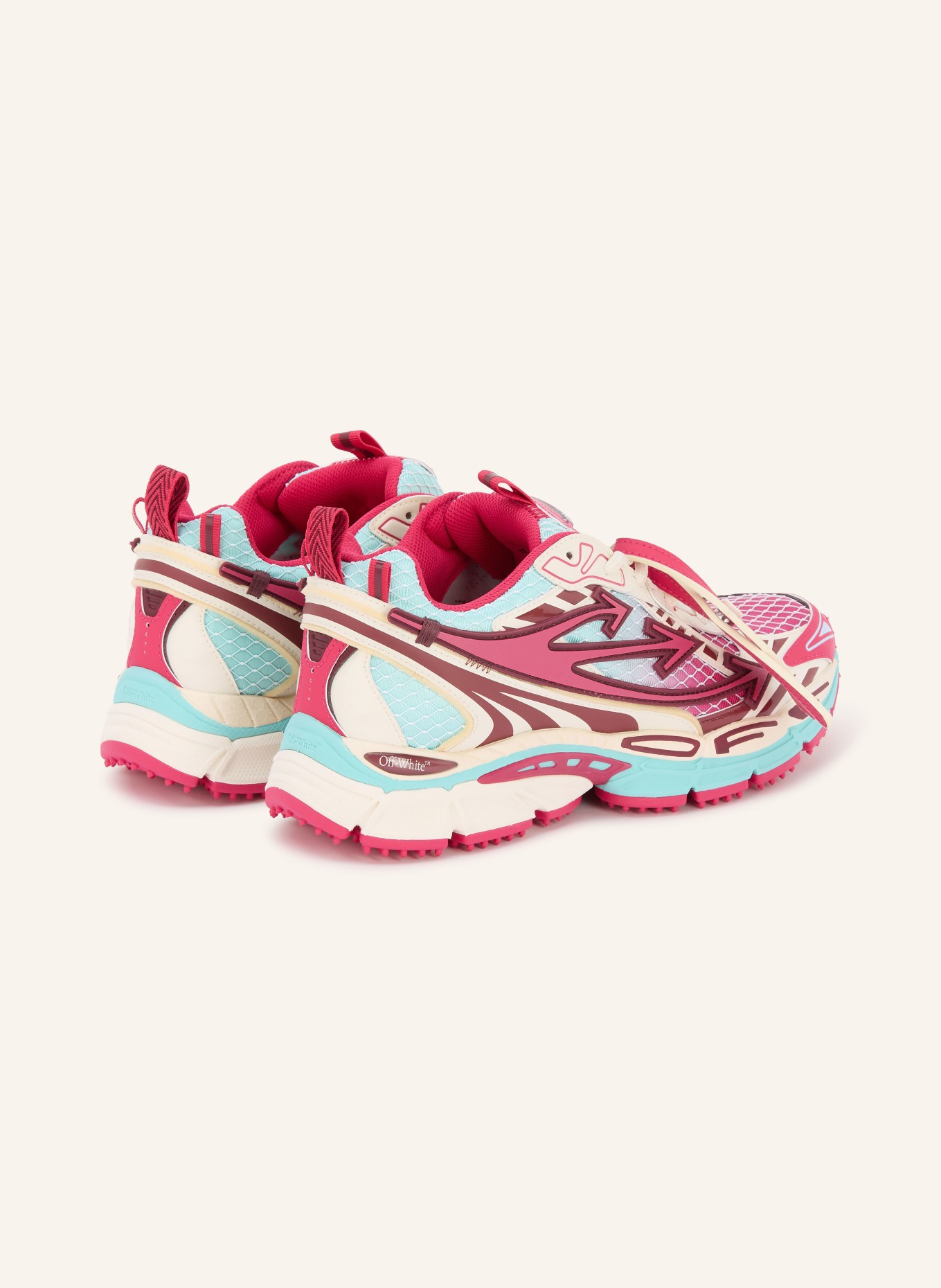 Off-White Sneaker BE RIGHT BACK: DUNKELROT / PINK / TÜRKIS