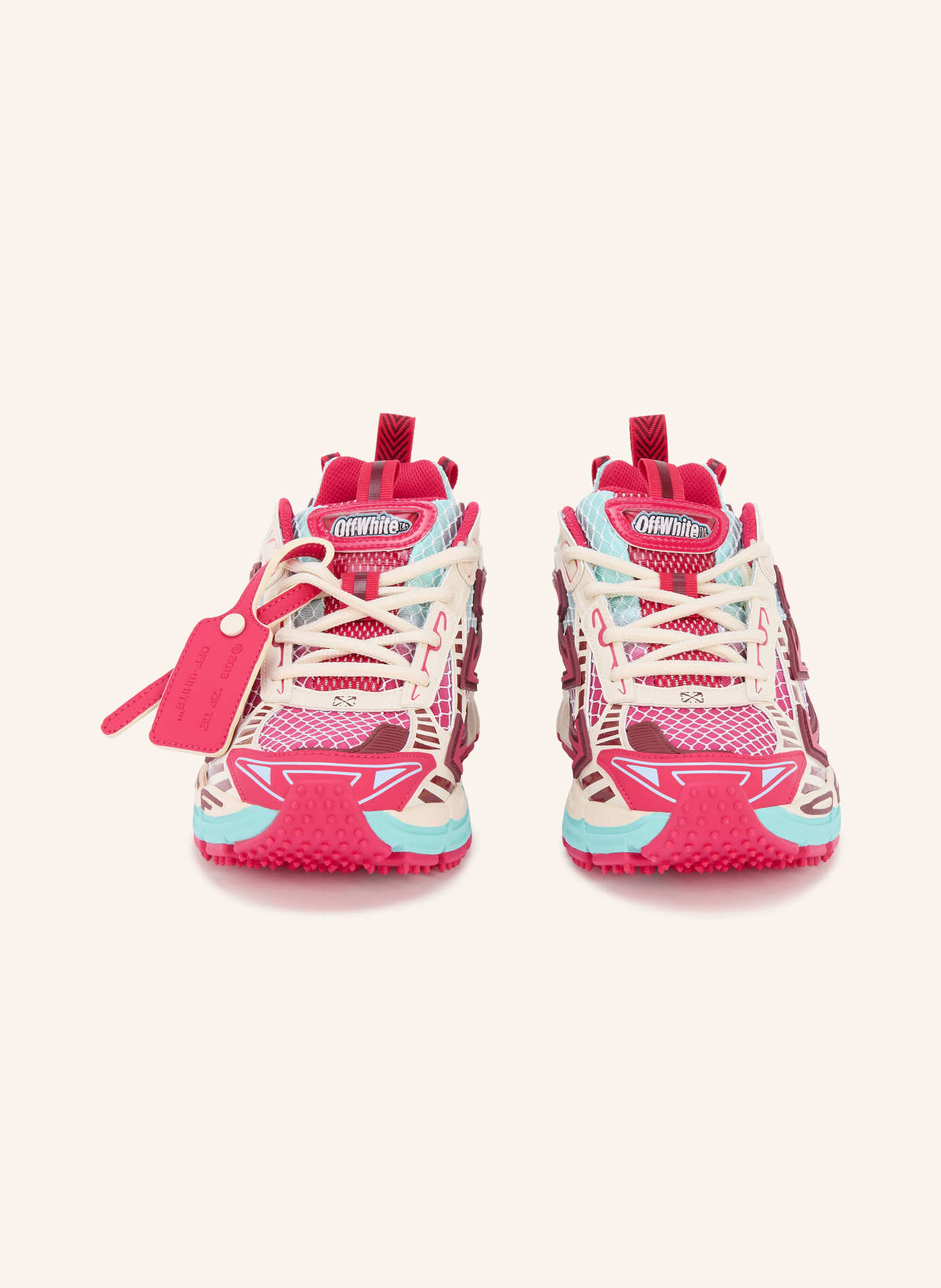 Off-White Sneaker BE RIGHT BACK: DUNKELROT / PINK / TÜRKIS