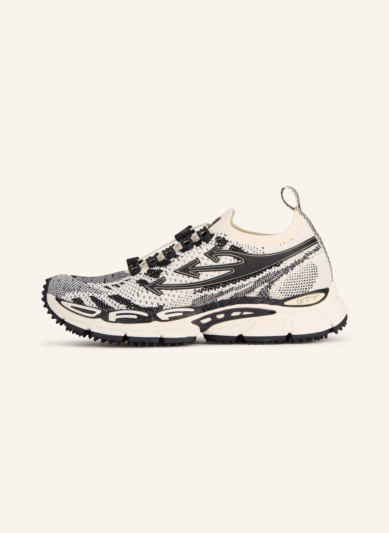 Off-White Sneaker BE RIGHT BACK: ZWART / CRÈME