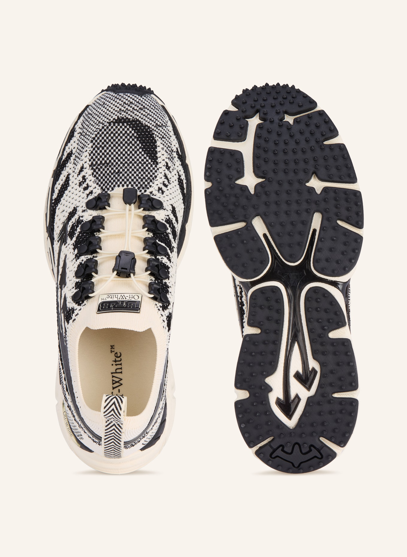 Off-White Sneaker BE RIGHT BACK: ZWART / CRÈME