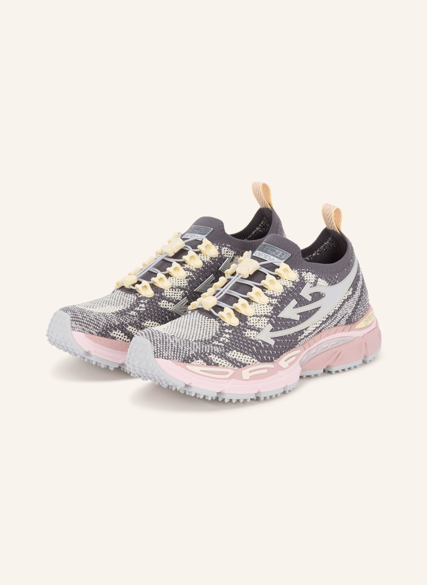 Off-White BE RIGHT BACK Sneakers: DARK GRAY / ROSE / CREAM
