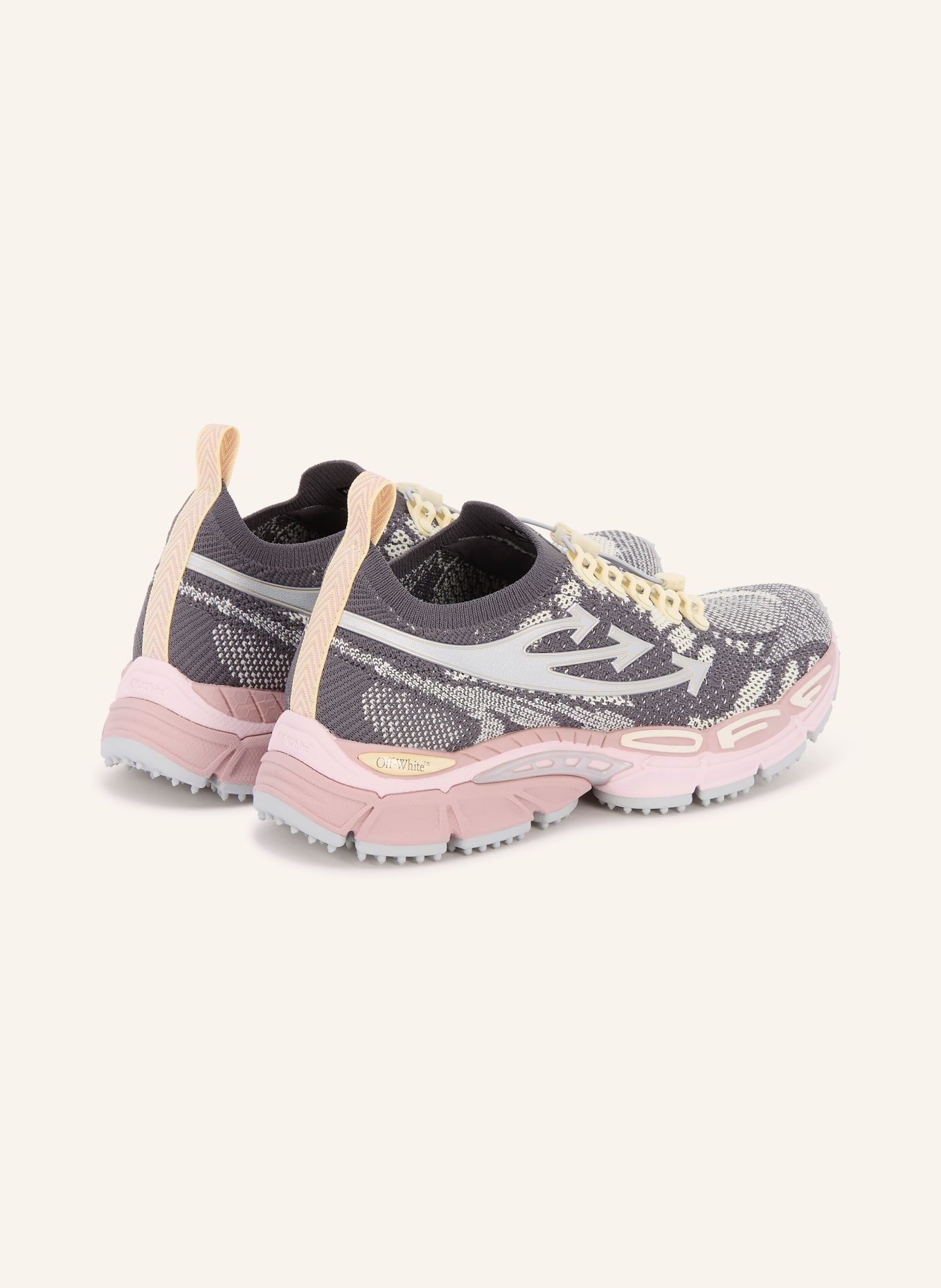Off-White BE RIGHT BACK Sneakers: DARK GRAY / ROSE / CREAM