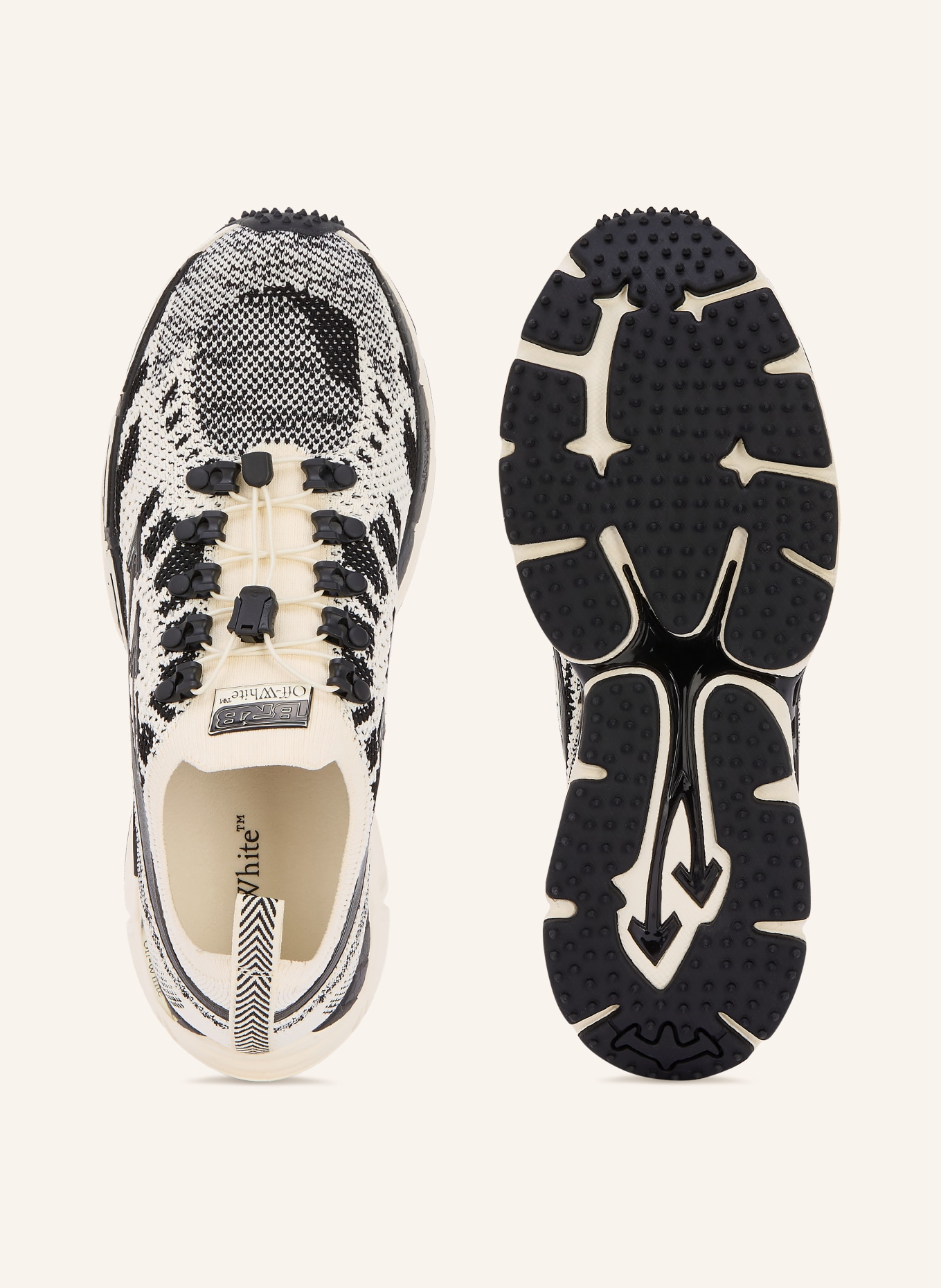 Off-White Sneaker BE RIGHT BACK KNIT: ECRU / SCHWARZ