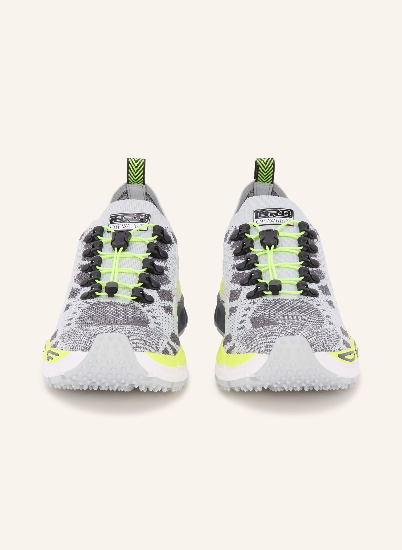 Off-White Sneaker BE RIGHT BACK KNIT: GRAU / GRAU / NEONGELB