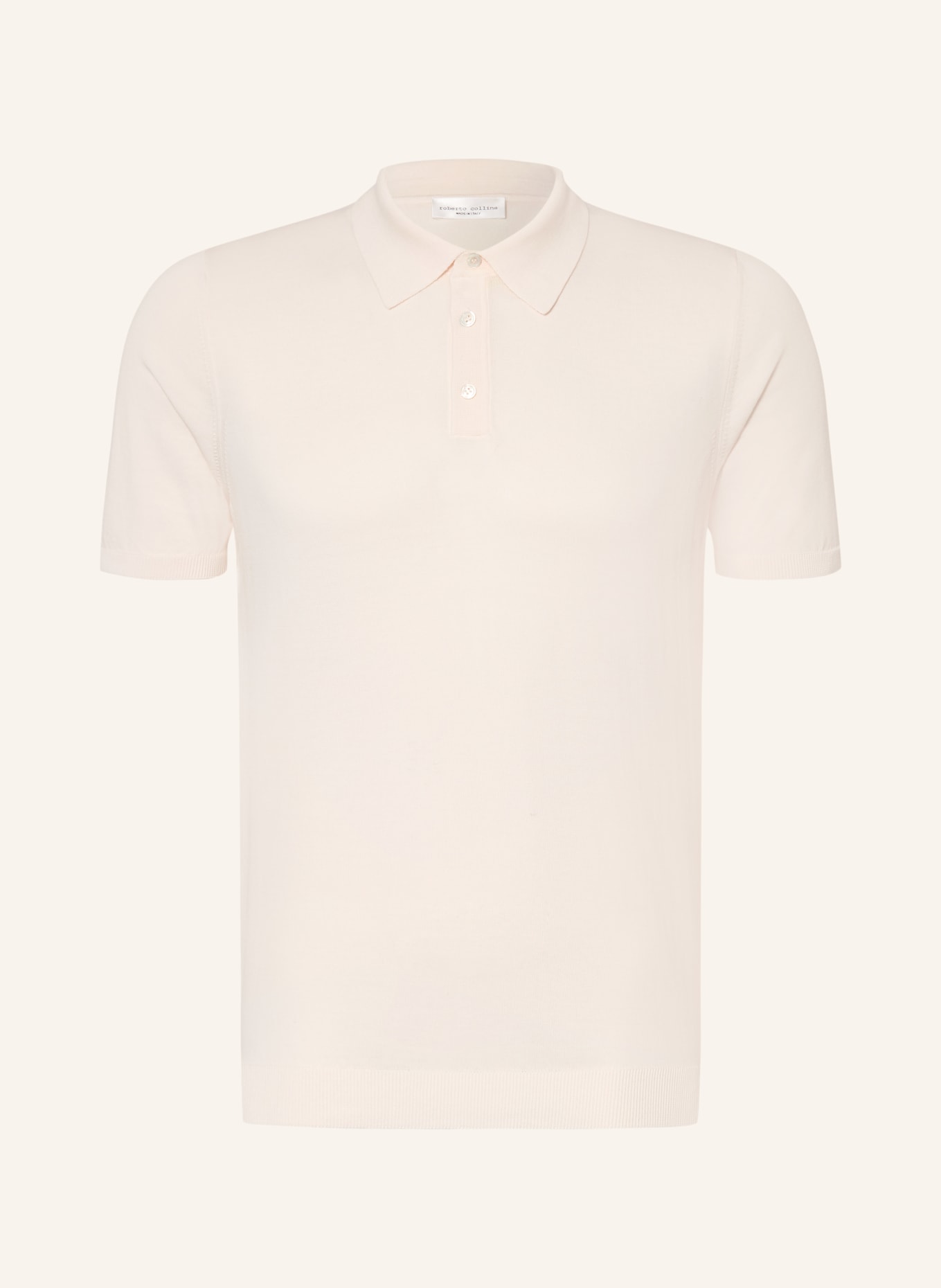 roberto collina Gebreid poloshirt: ECRU
