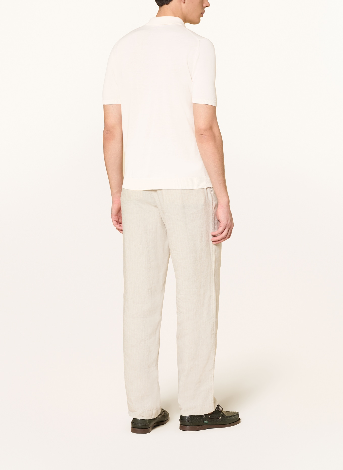 roberto collina Gebreid poloshirt: ECRU