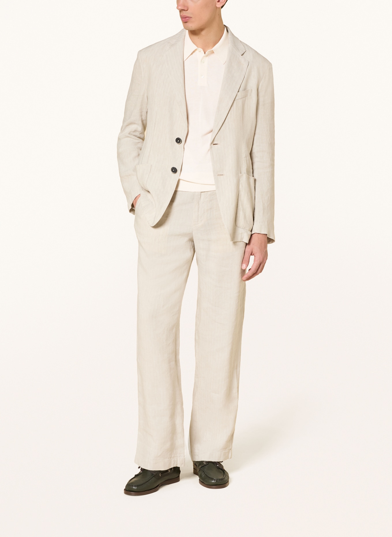 roberto collina Gebreid poloshirt: ECRU