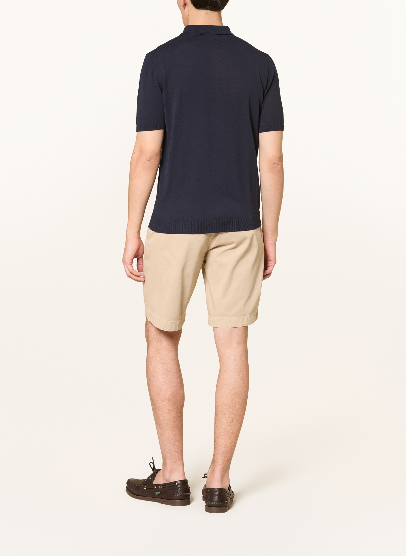 roberto collina Gebreid poloshirt: DONKERBLAUW