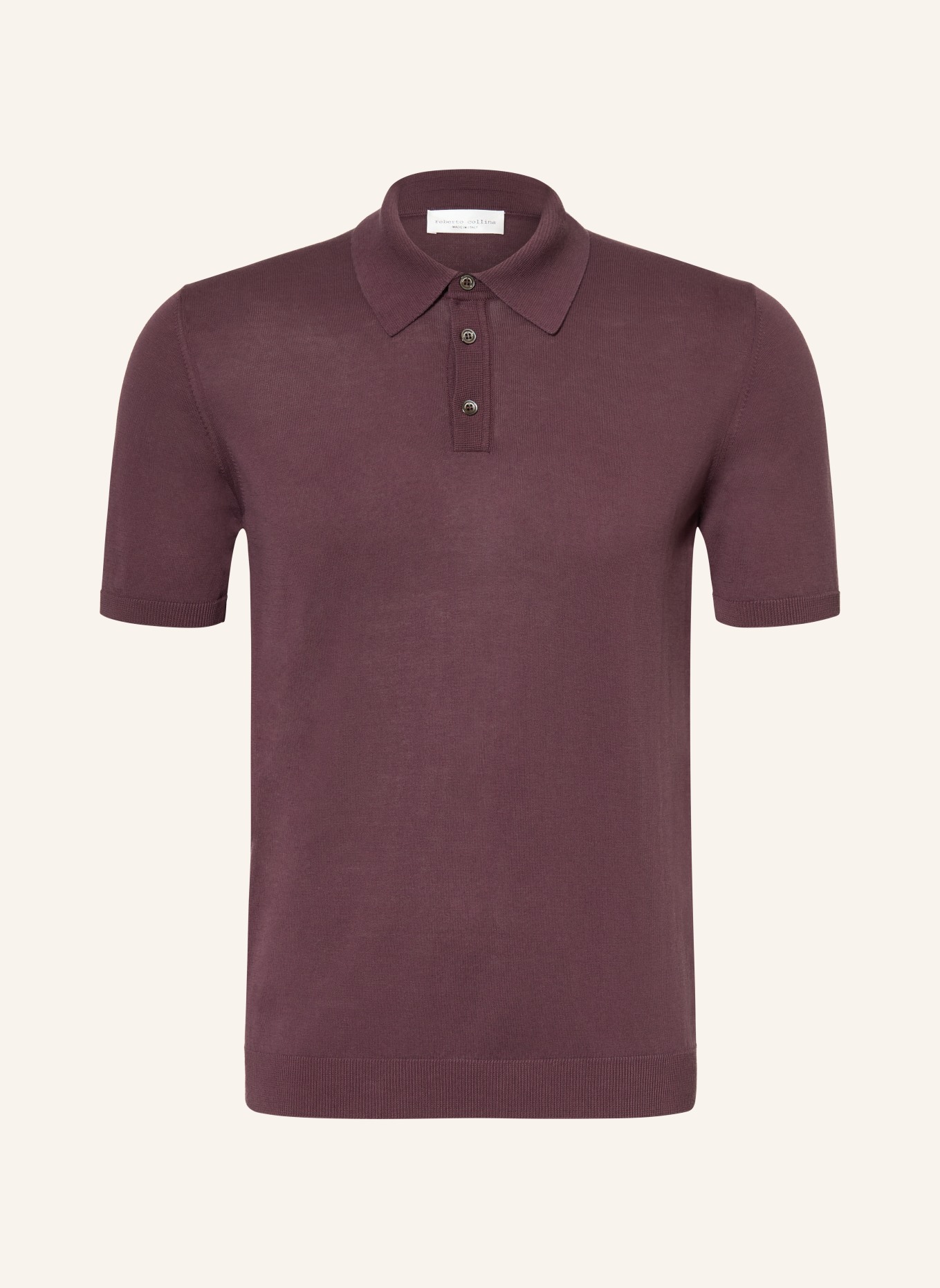 roberto collina Gebreid poloshirt: DONKERROOD