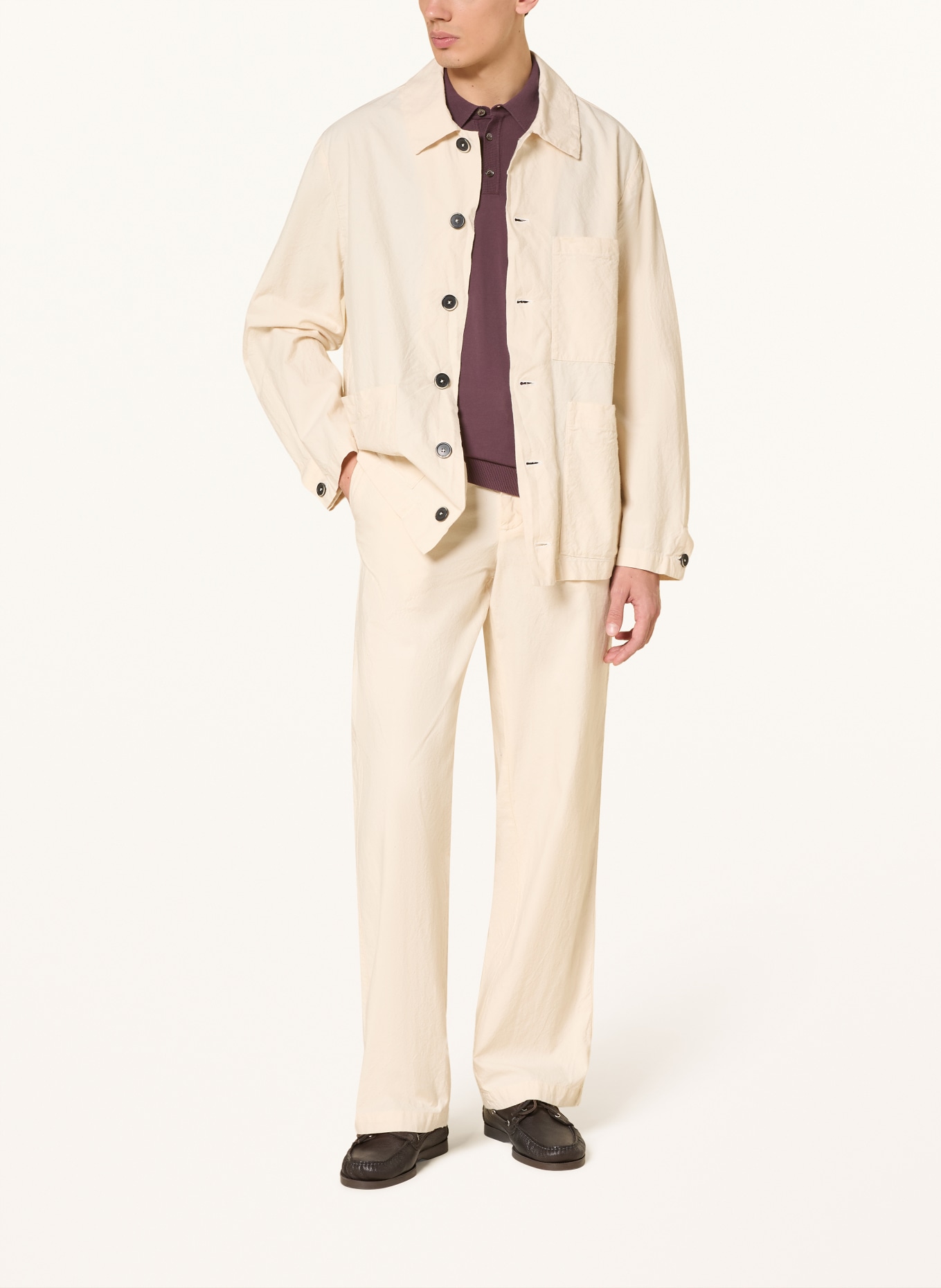 roberto collina Gebreid poloshirt: DONKERROOD