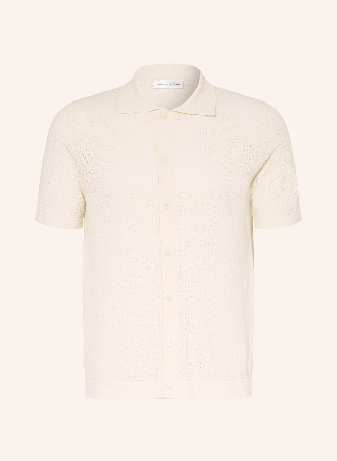 roberto collina Chemise en maille Slim Fit: ÉCRU