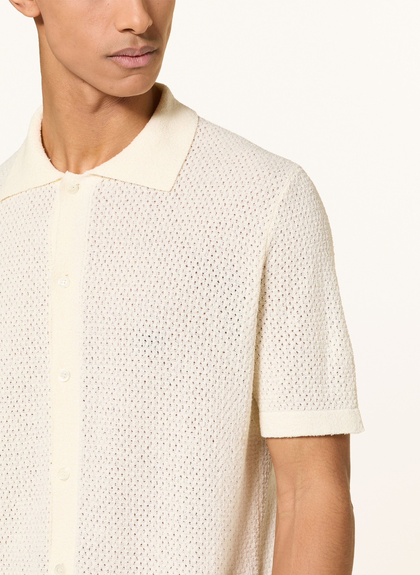 roberto collina Chemise en maille Slim Fit: ÉCRU