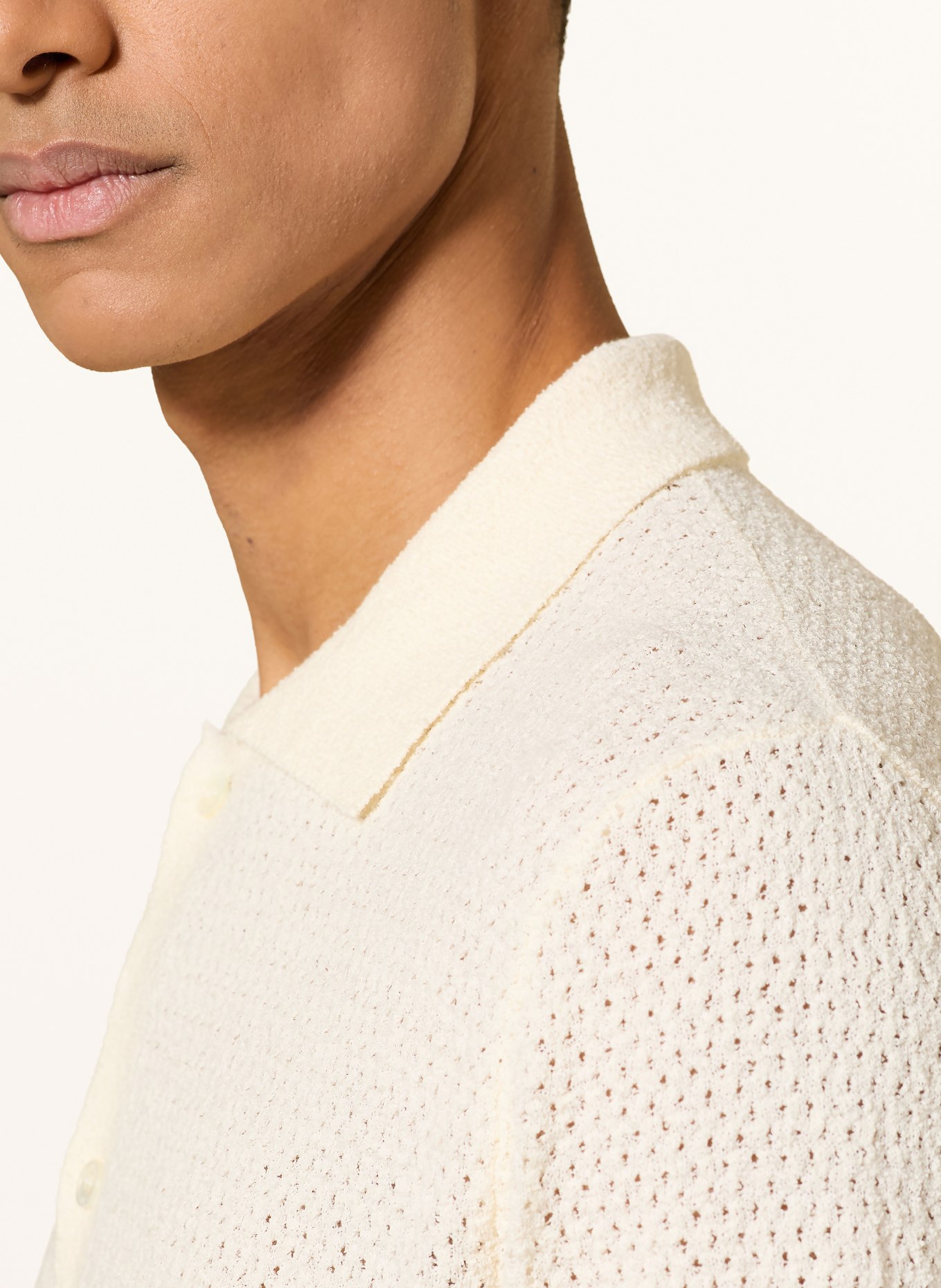 roberto collina Chemise en maille Slim Fit: ÉCRU