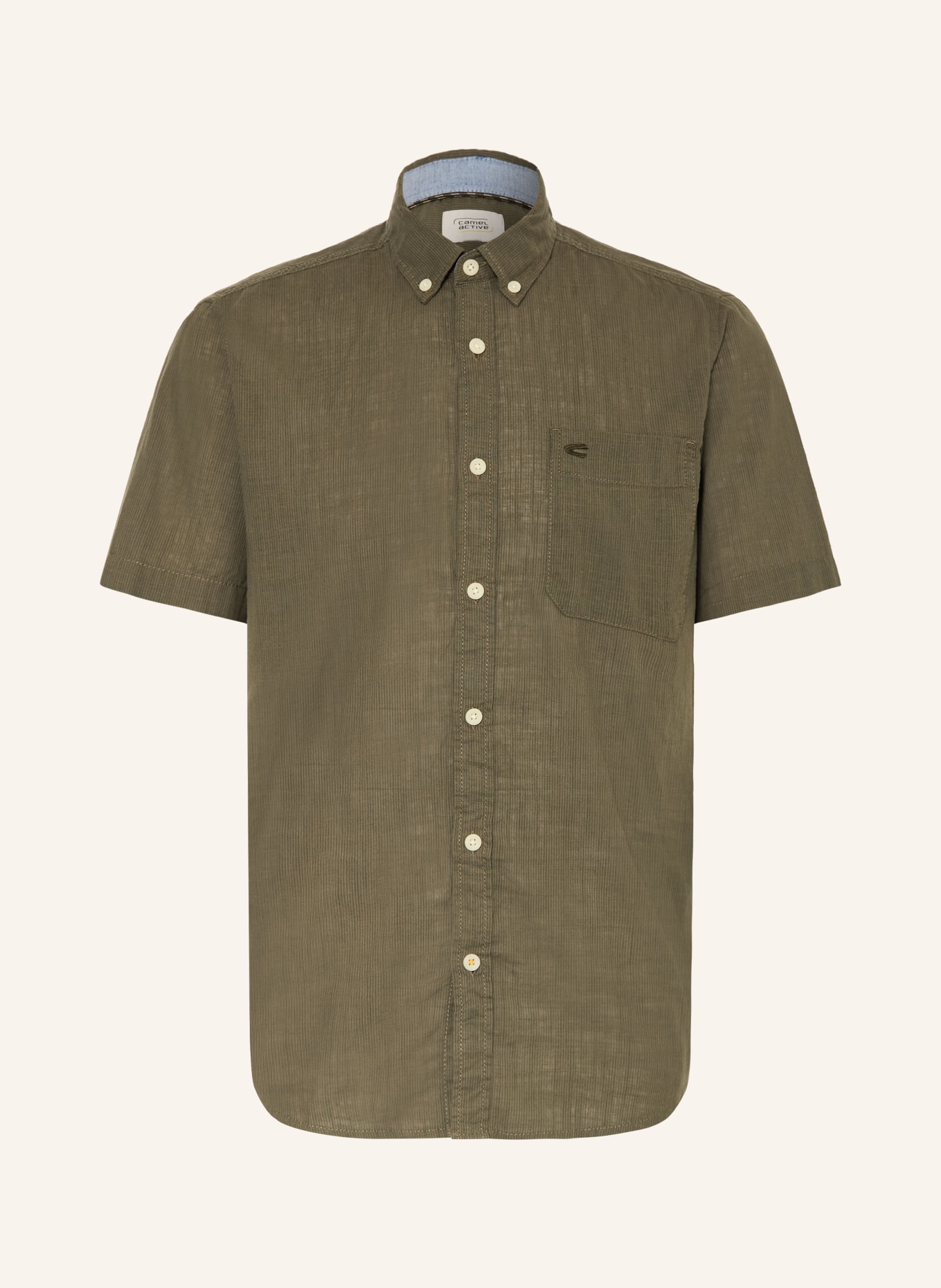 camel active Kurzarm-Hemd Regular Fit: KHAKI