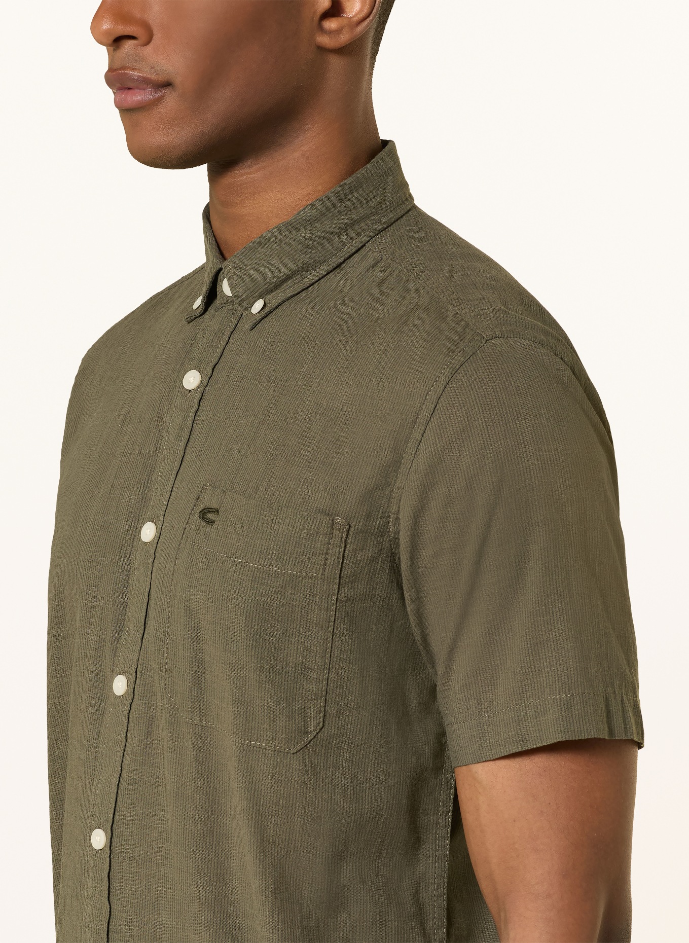 camel active Kurzarm-Hemd Regular Fit: KHAKI