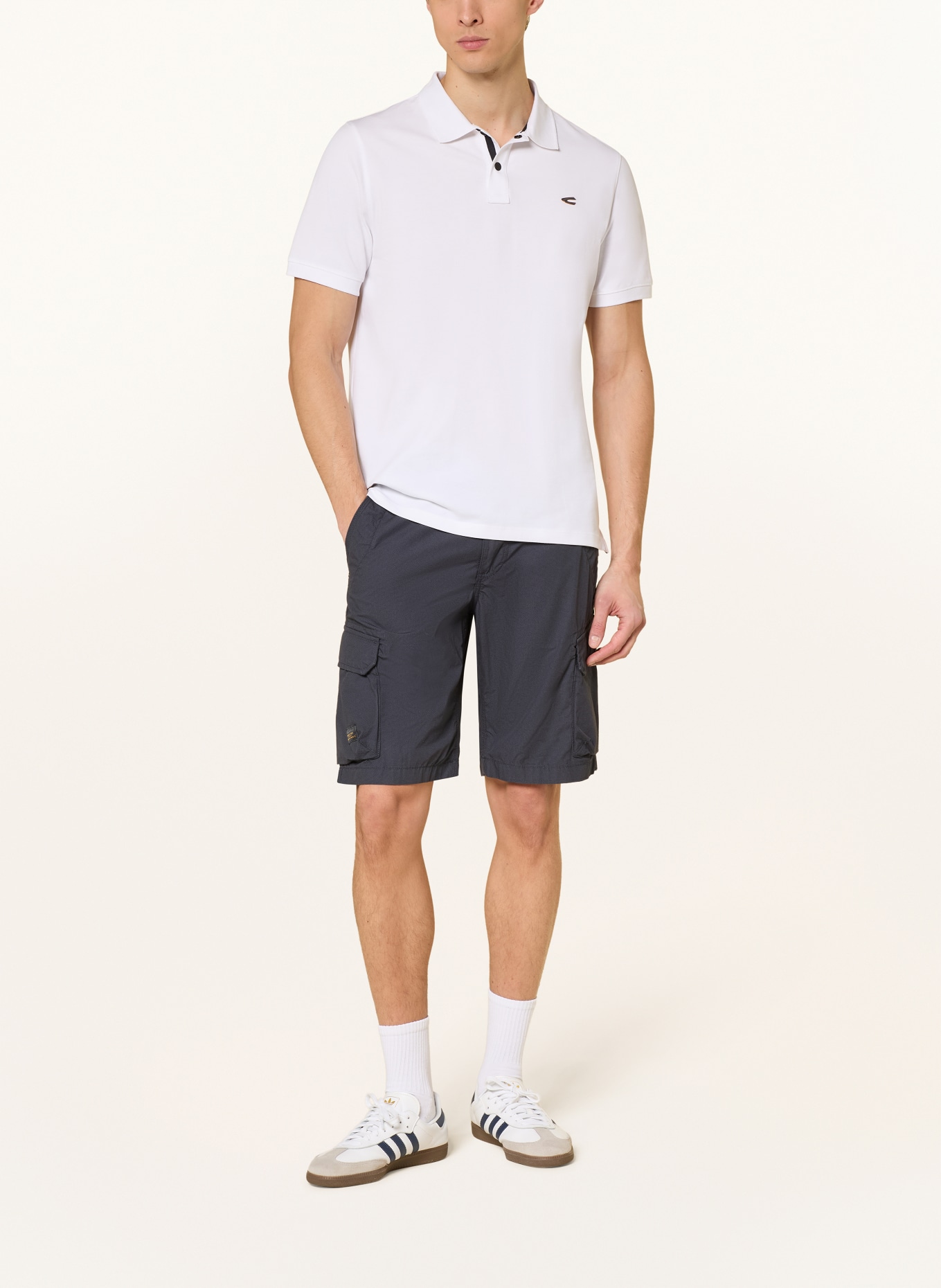 camel active Koszulka polo z pikowanym wzorem: BIAŁY