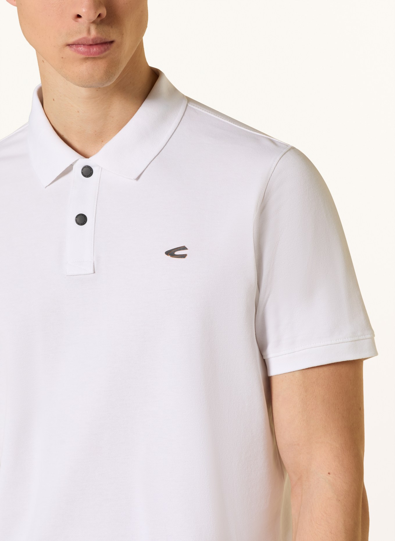 camel active Koszulka polo z pikowanym wzorem: BIAŁY