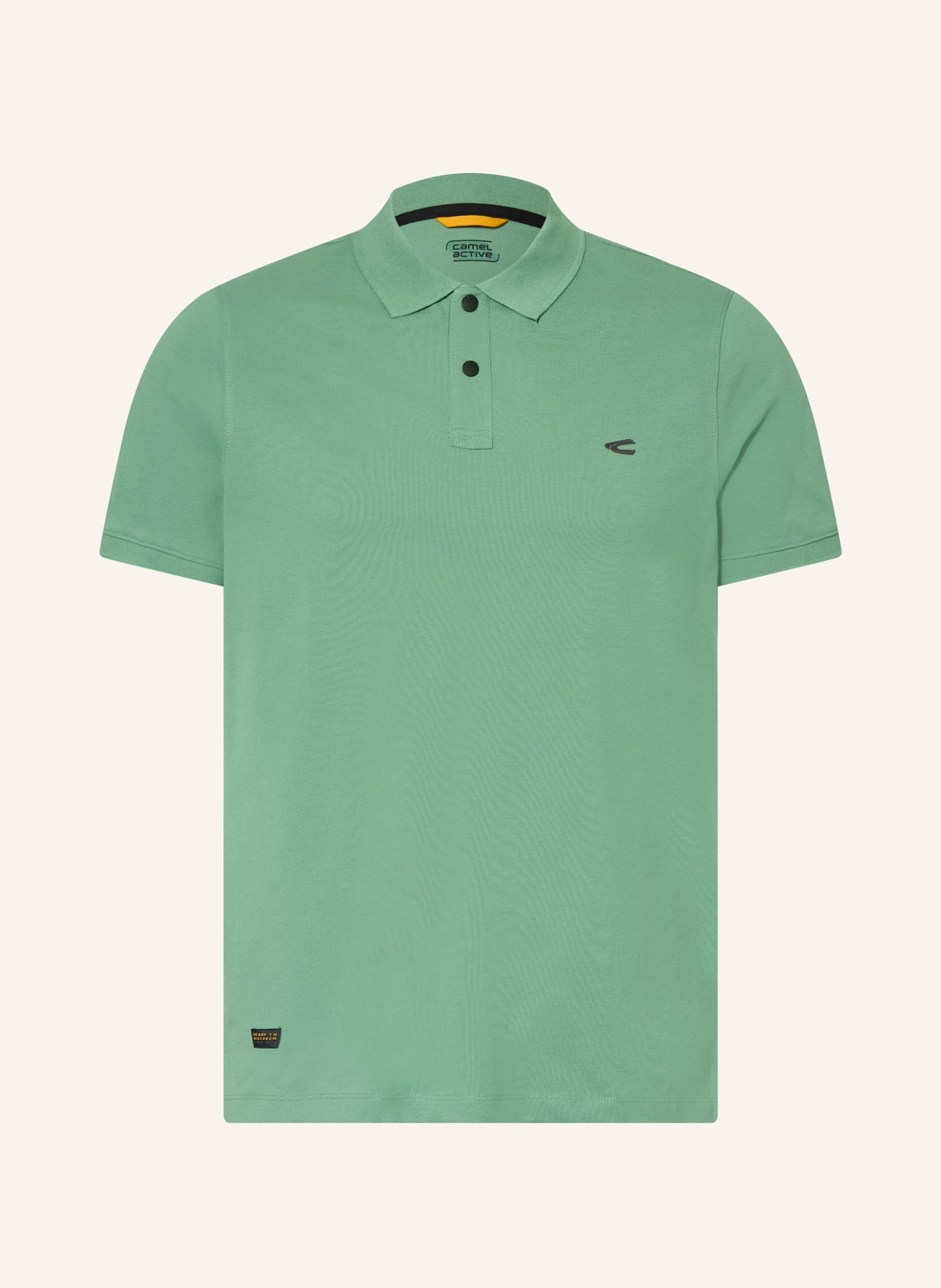 camel active Koszulka polo z pikowanym wzorem: ZIELONY