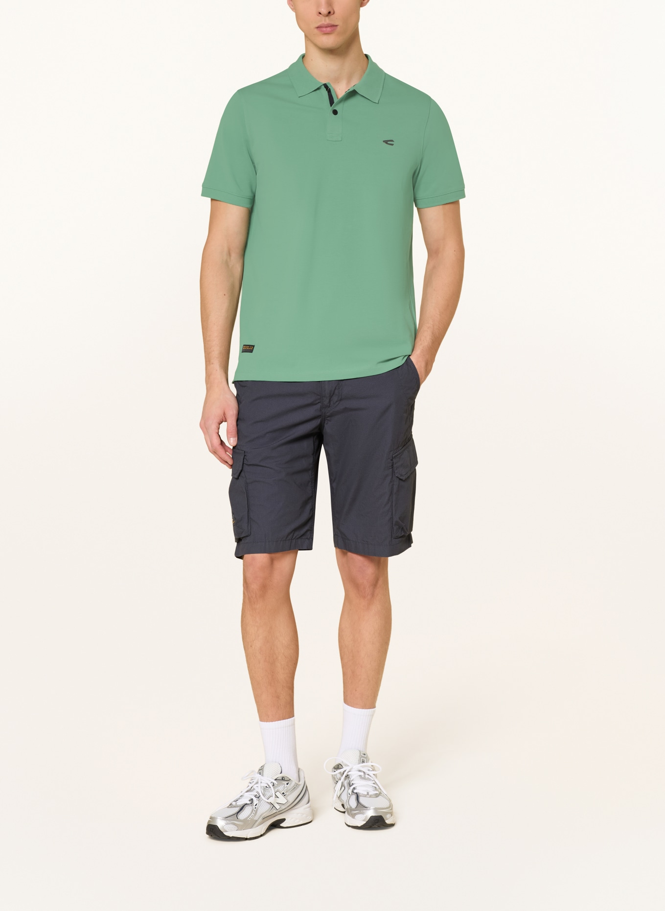 camel active Koszulka polo z pikowanym wzorem: ZIELONY