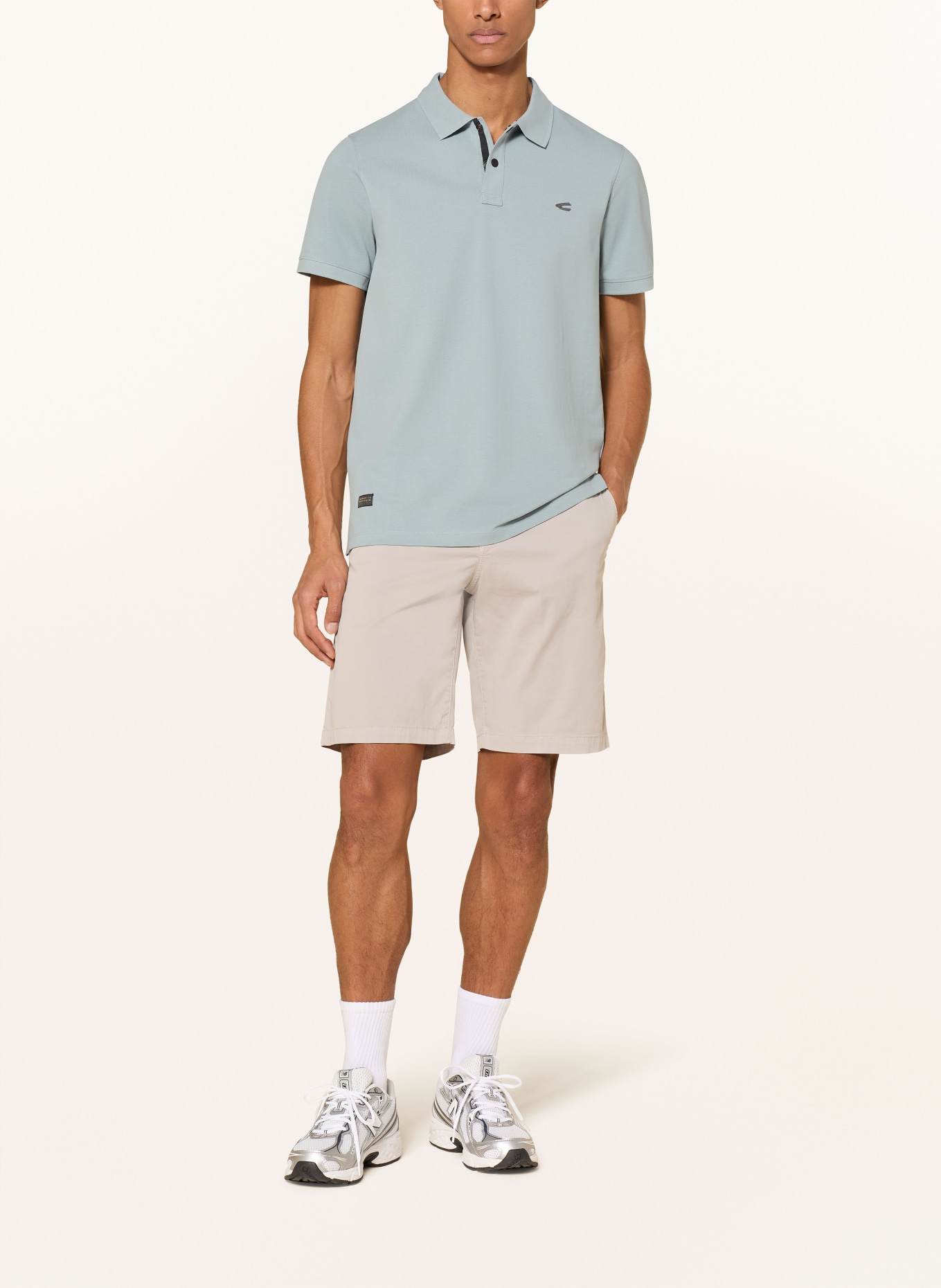 camel active Koszulka polo z pikowanym wzorem: JASNONIEBIESKI