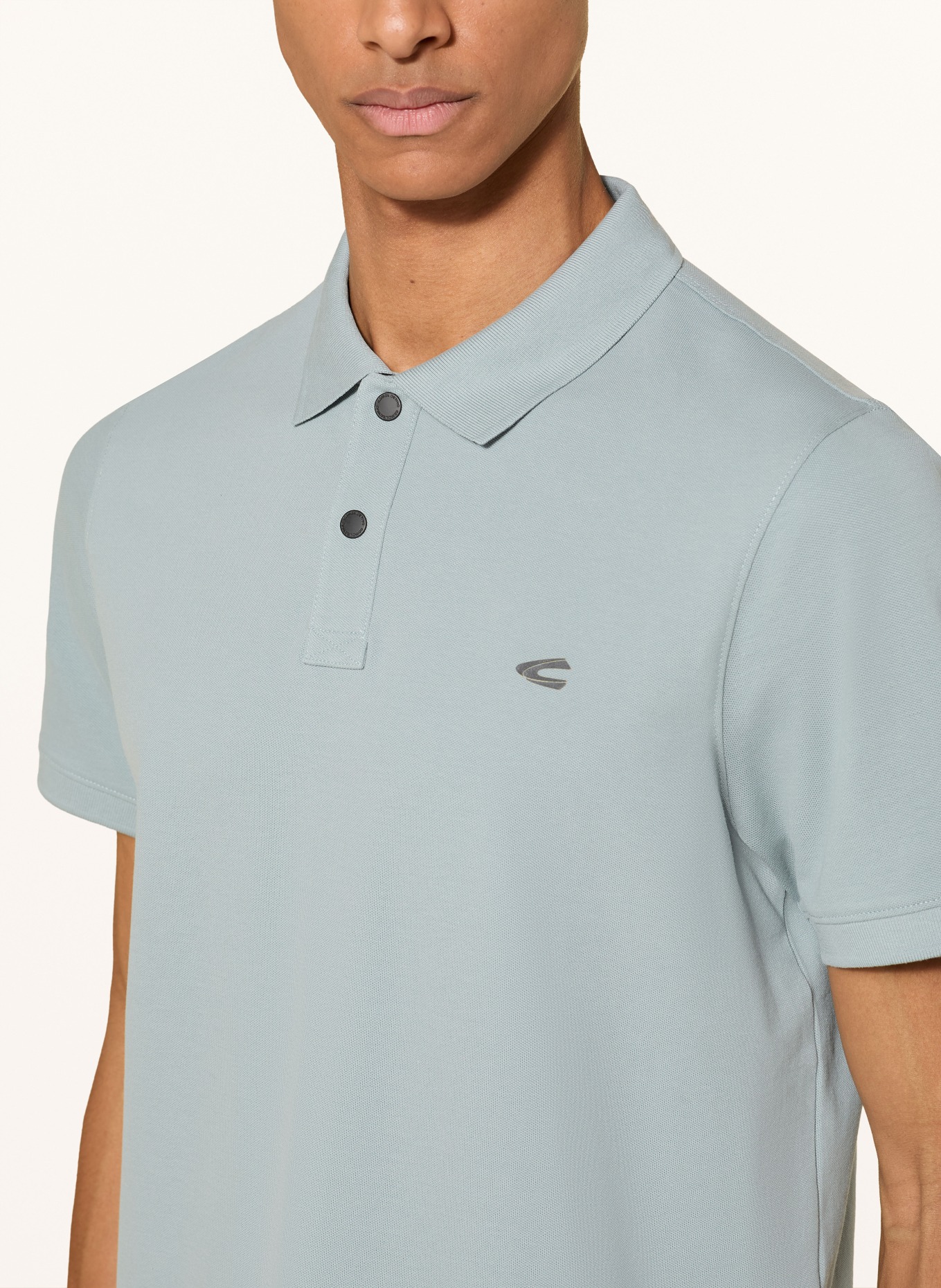 camel active Koszulka polo z pikowanym wzorem: JASNONIEBIESKI