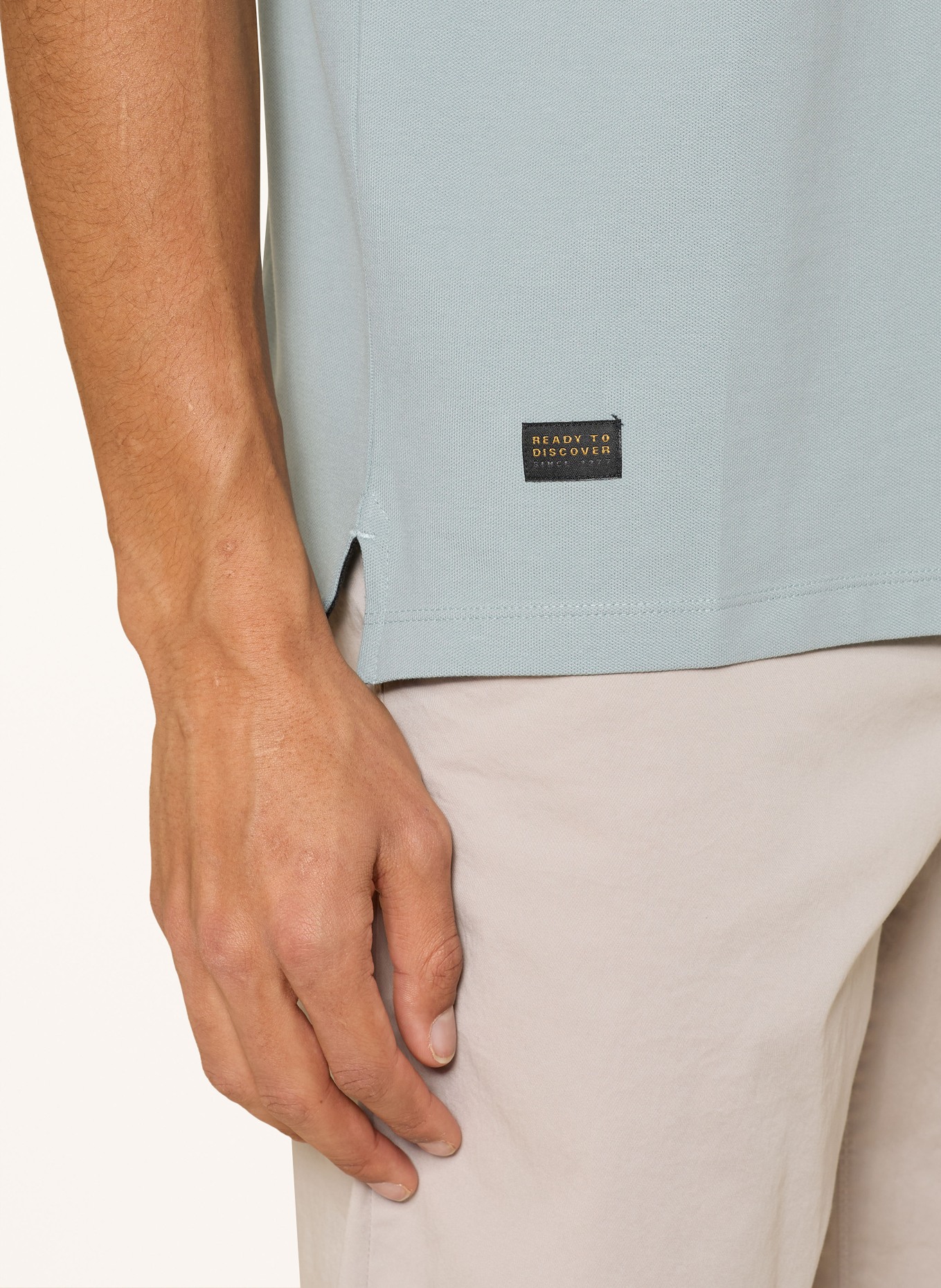 camel active Koszulka polo z pikowanym wzorem: JASNONIEBIESKI