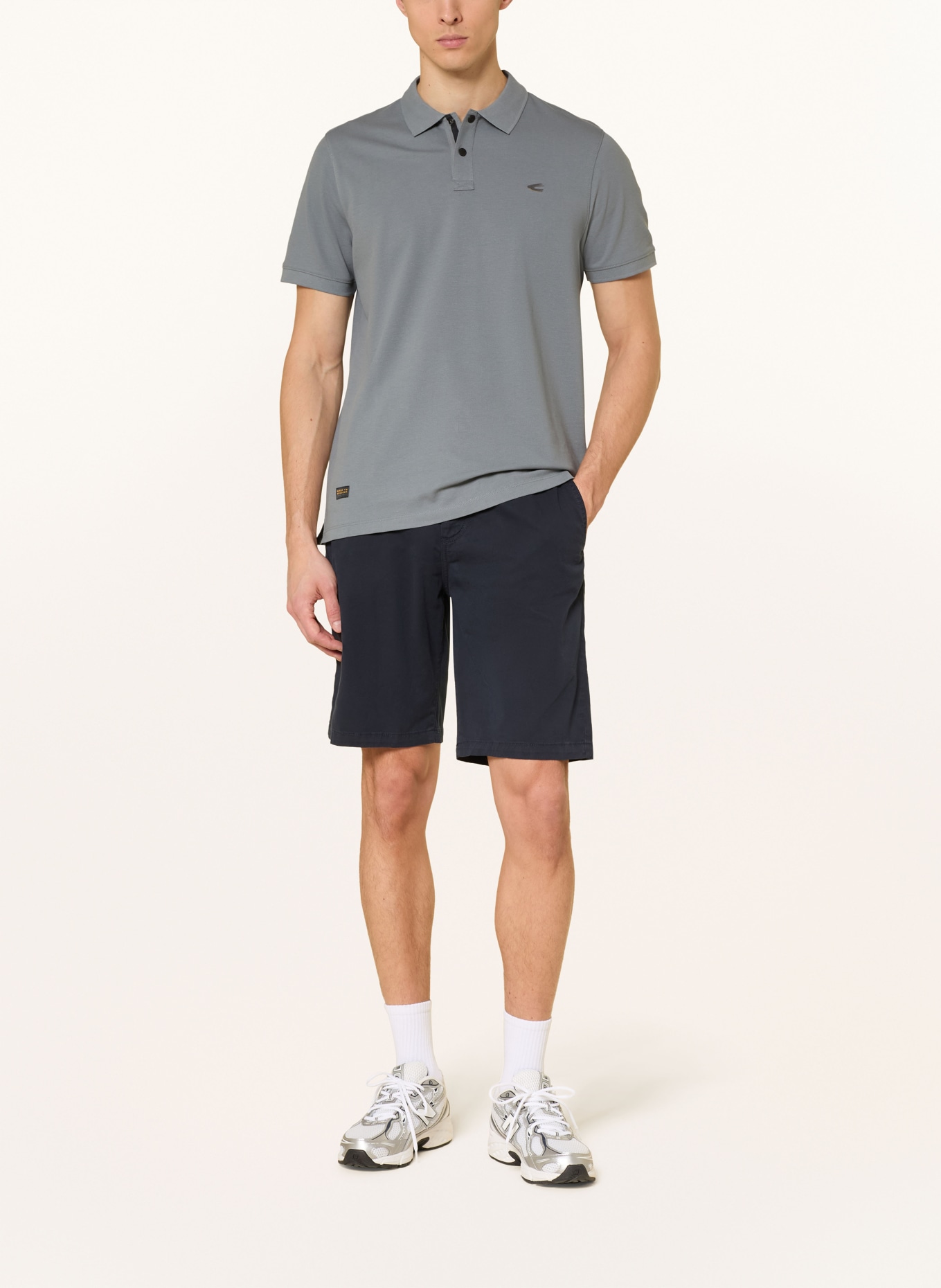 camel active Koszulka polo z pikowanym wzorem: SZARONIEBIESKI